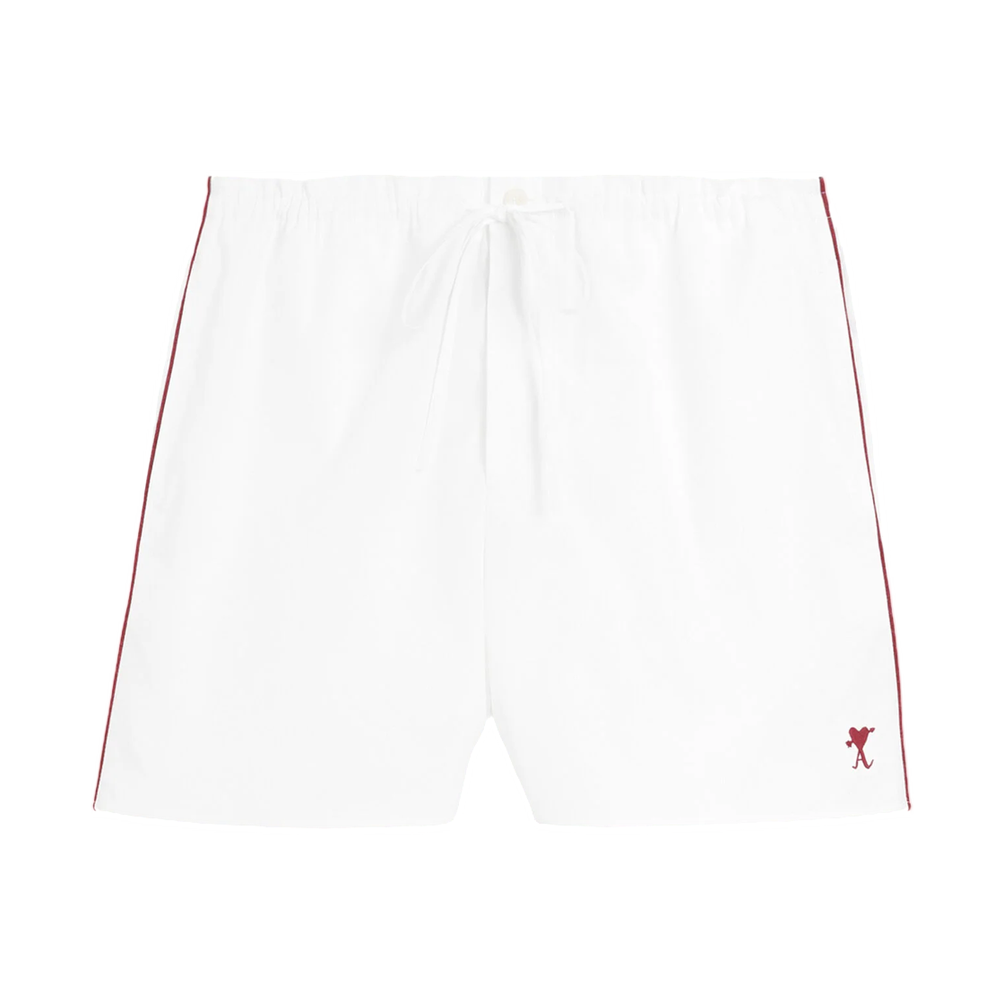 아미 화이트 코튼 쇼츠 스몰 하트 로고 애로우 화이트(AMI White Cotton Shorts with Ami De Coeur Arrow White)