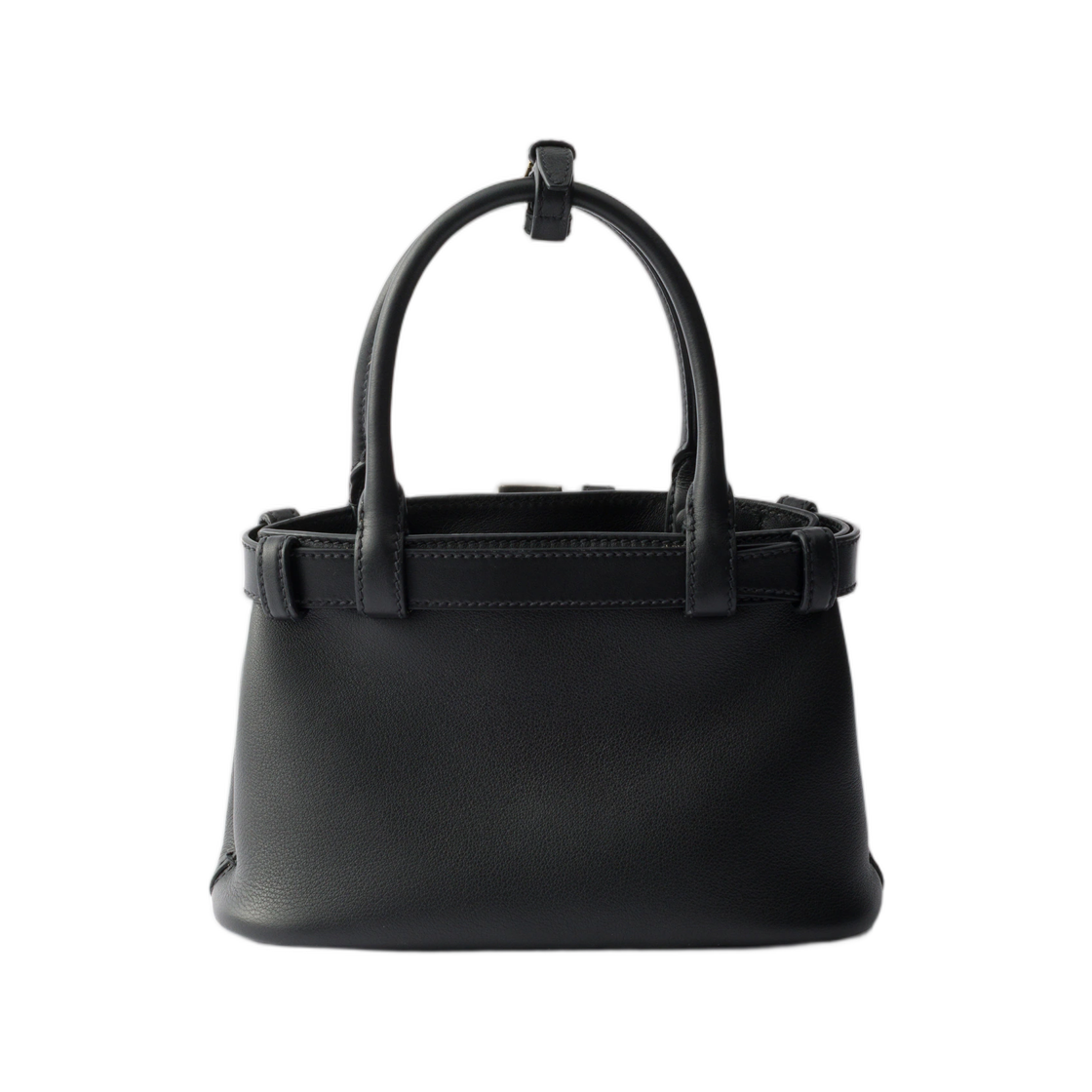 프라다 버클 스몰 레더 백 벨트 블랙(Prada Buckle Small Leather Bag with Belt Black) - 2