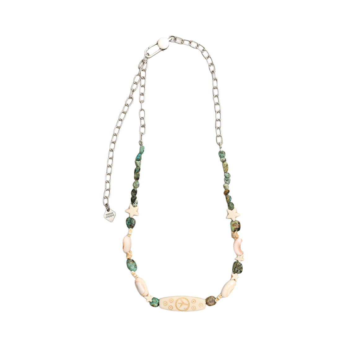 토우토우아카이브 피스바 스톤 목걸이 그린(TOWTOW.ARCHIVE Peace Bar Stone Necklace Green) - 1