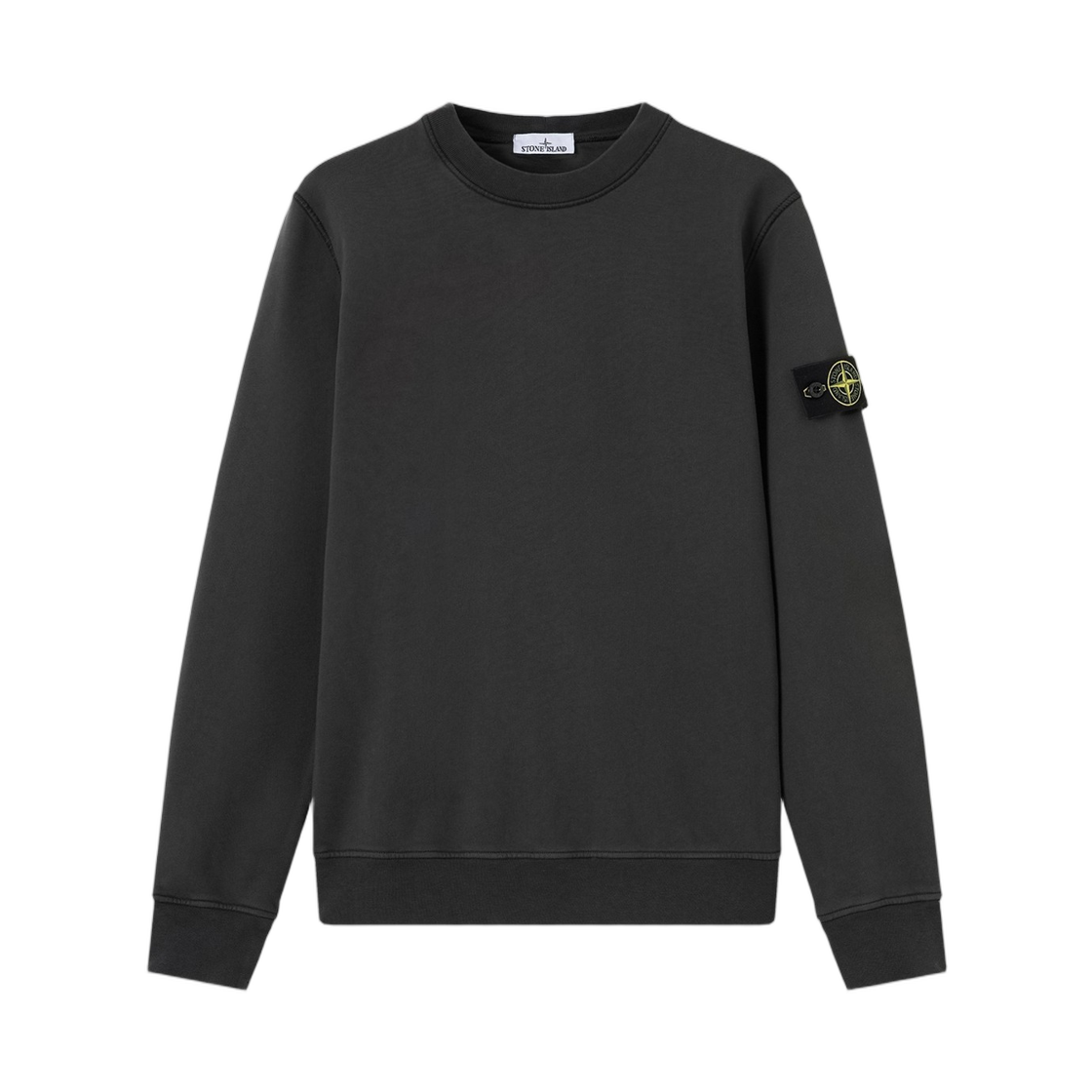 L2S1561000-60S0051-V0062 Stone Island 6100060 Organic Cotton Fleece Regular-Fit Crewneck Sweatshirt with Raglan Sleeves Lead Grey - 26FW