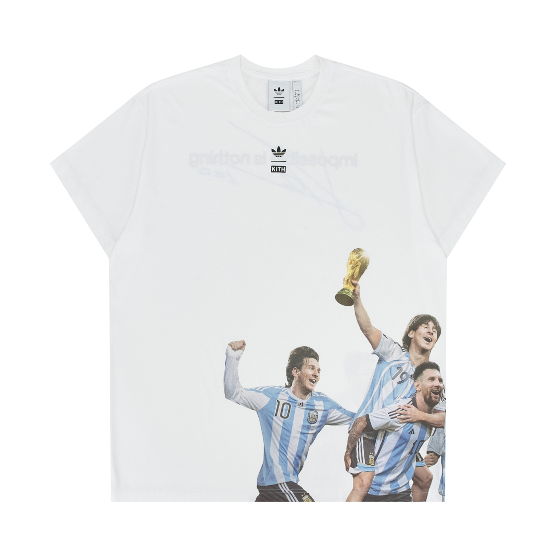 아디다스 x 키스 x 메시 풋볼 월드 컵 그래픽 티셔츠 화이트 - KR 사이즈(Adidas x Kith x Messi Football World Cup Graphic T-Shirt White - KR Sizing) - 1