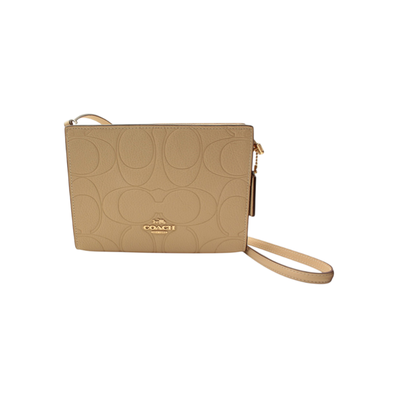 코치 베이지 레더 크로스 겸 클러치백(Coach Beige Leather Crossbody Bag) - 1