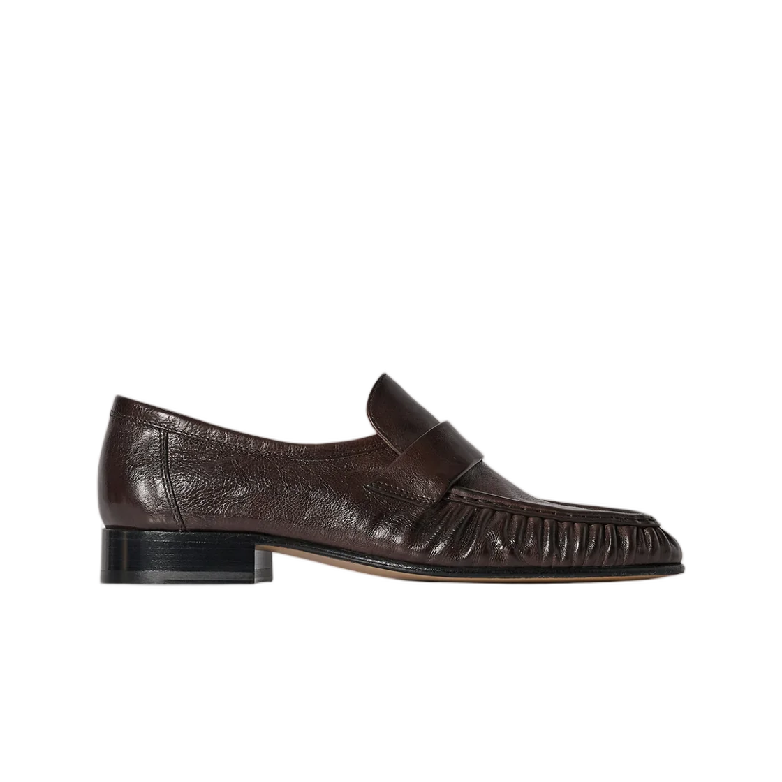 (W) 더 로우 소프트 로퍼 딥 브라운((W) The Row Soft Loafer Deep Brown)