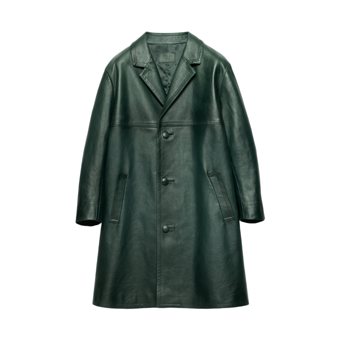 프라다 레더 코트 에메랄드 그린(Prada Leather Coat Emerald Green) - 1