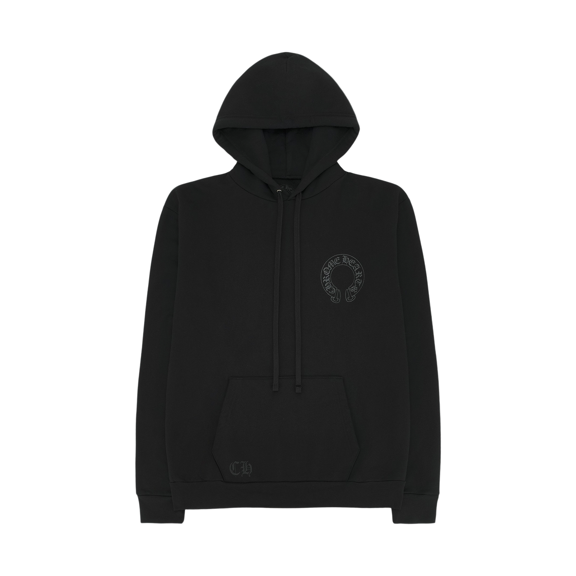 크롬하츠 홀스슈 플로랄 후드 블랙 블랙(Chrome Hearts Horseshoe Floral Hoodie Black Black)