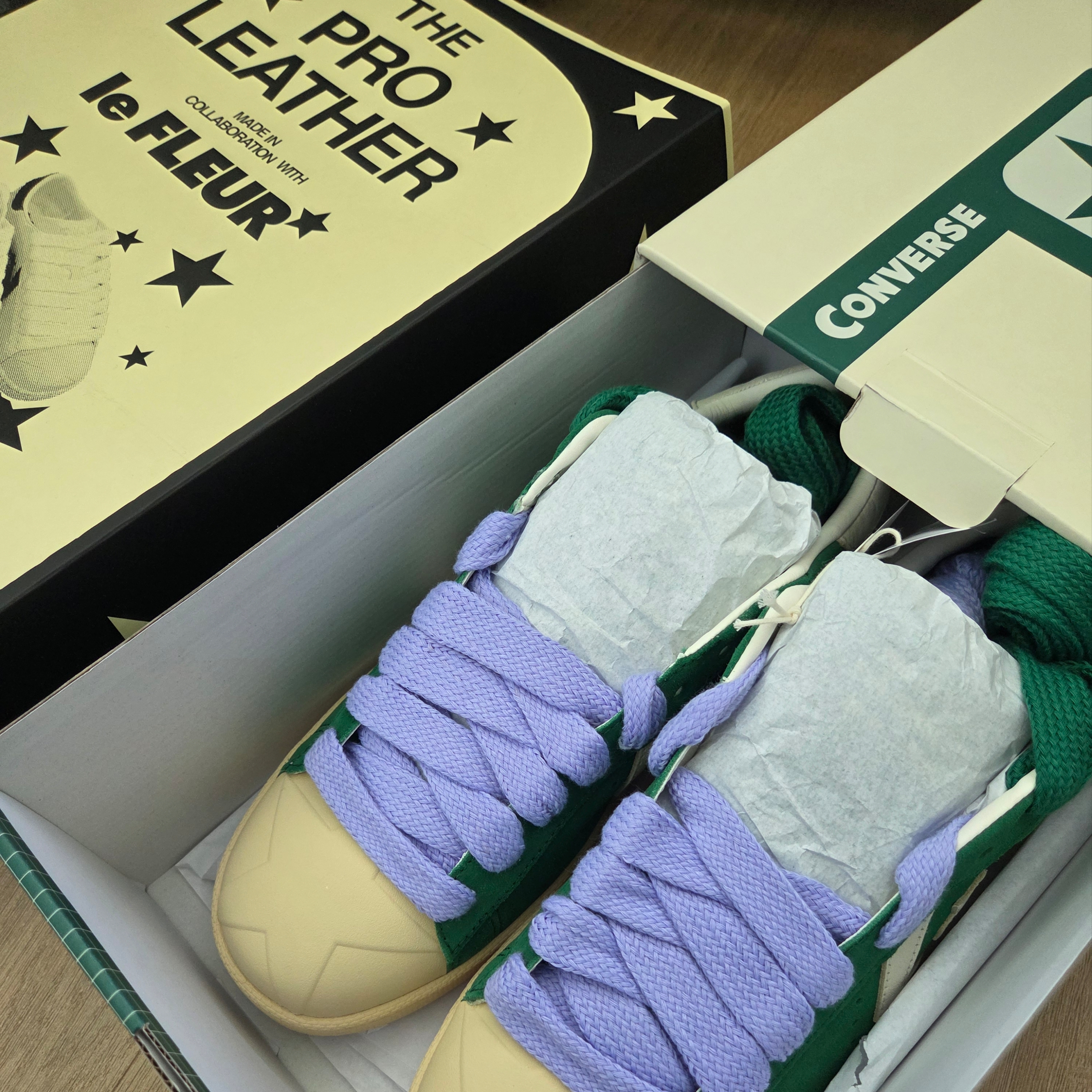 Converse x Golf Le Fleur 1908 Pro Leather Amazon Banana Crepe 착용 스타일 - 3