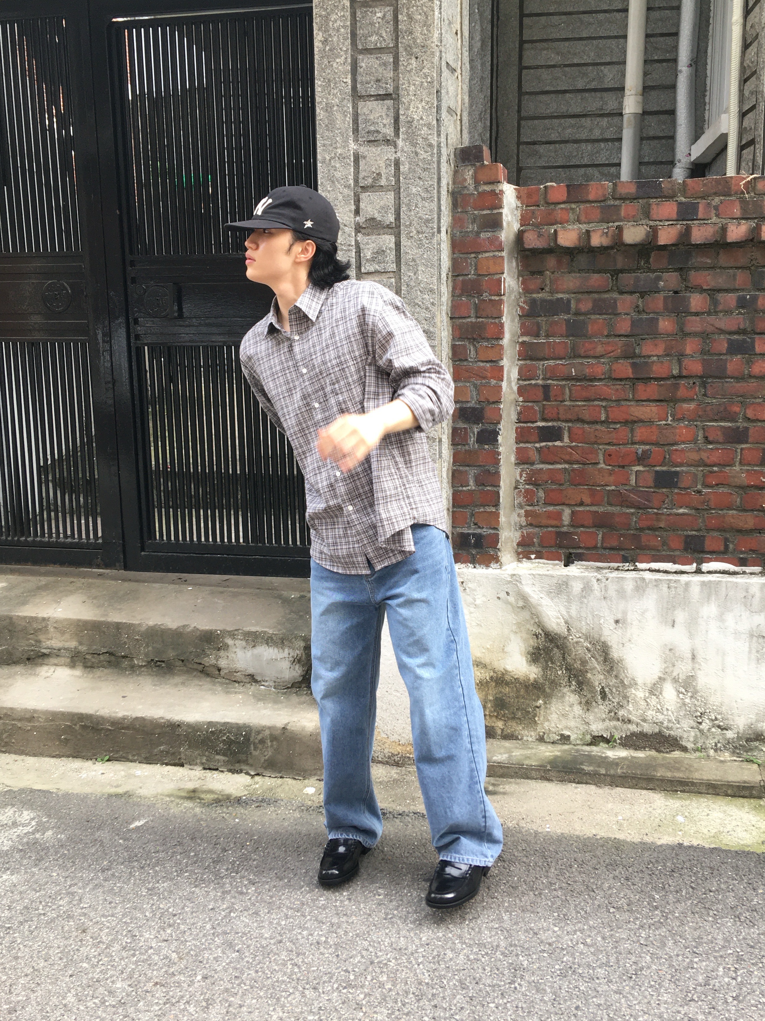 Aoiro 6-Panel Bone A/N Cap Black 착용 스타일