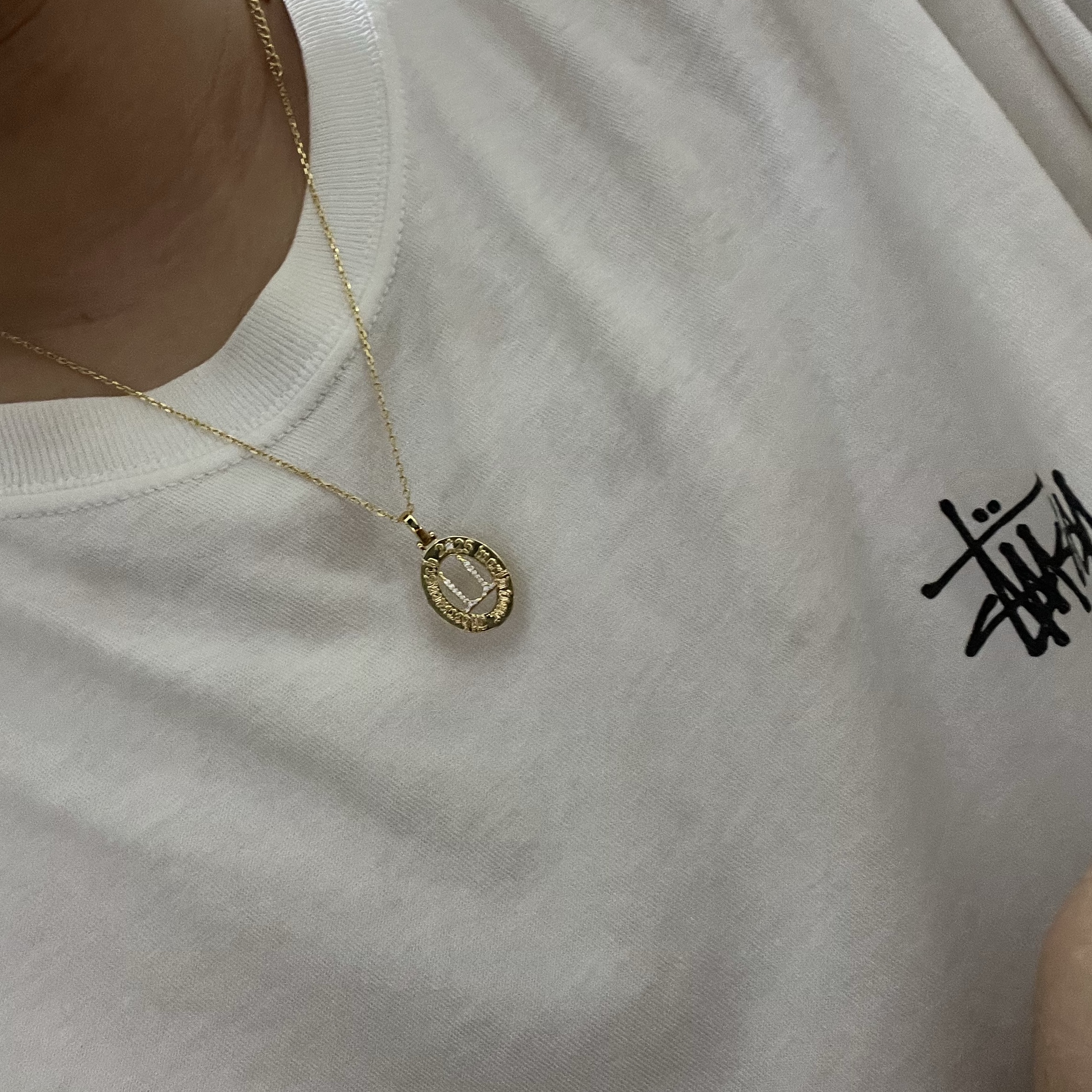 G-DRAGON Ubermensch Necklace Cubic Zirconia Ver Copper 착용 스타일