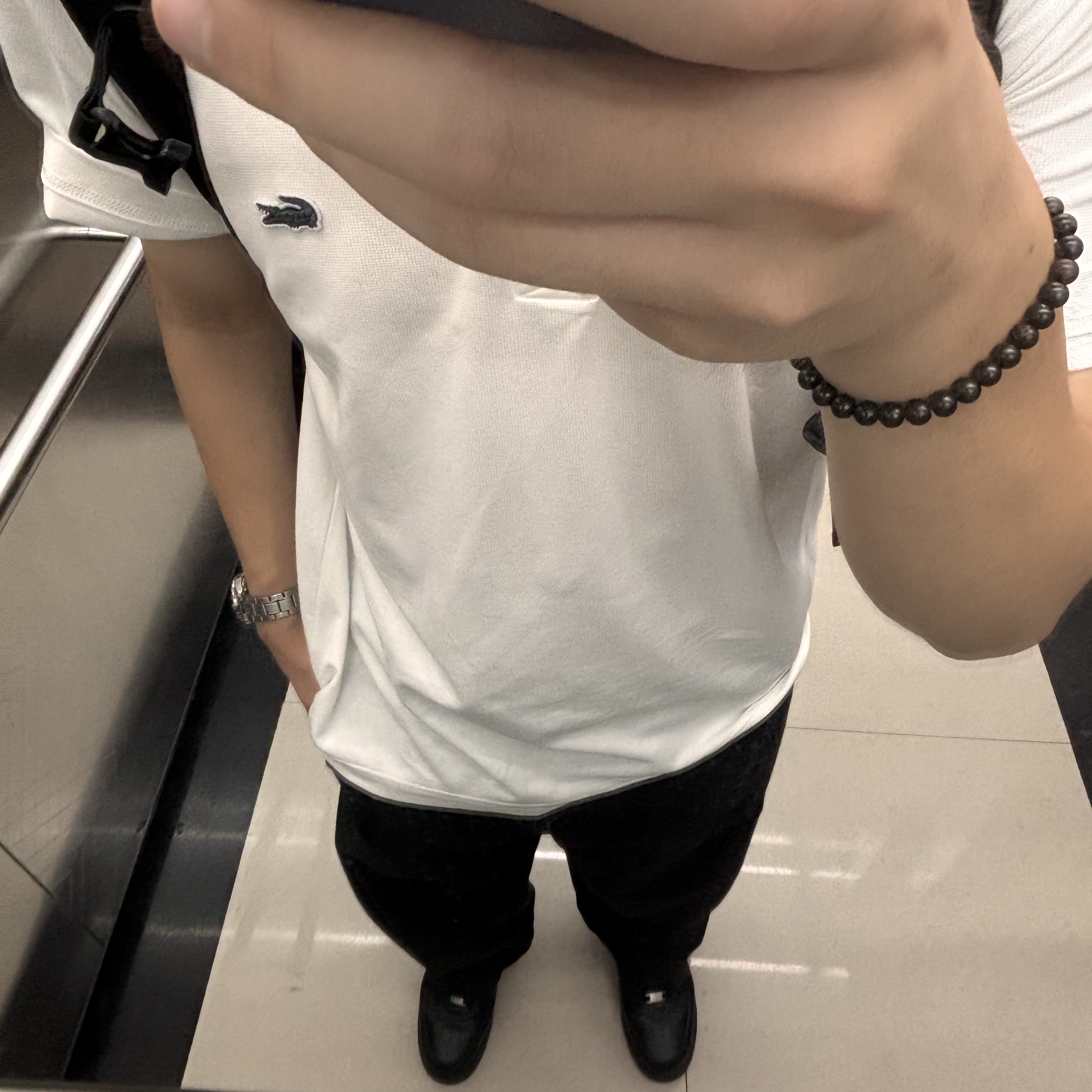 Lacoste Basic Ottoman Short Sleeve Polo Shirt Off White, Nike x Supreme Air Force 1 Low Black 착용 스타일