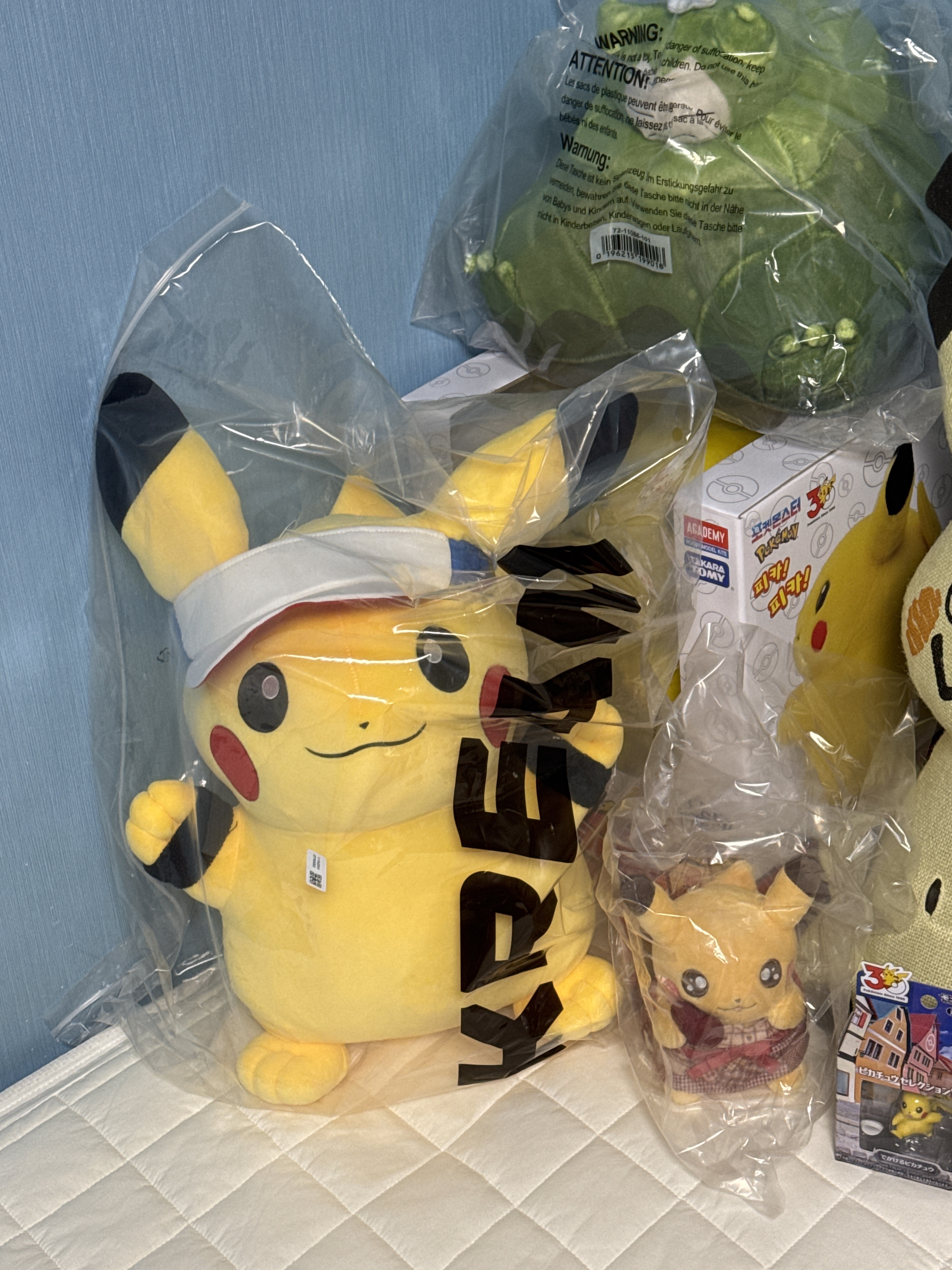Pokemon Pokopia Pokemon Pikachu Plush Toy Light Blue, Pokemon Store Pokemon Run 2026 Big Size Pickachu Push Doll 착용 스타일 - 2