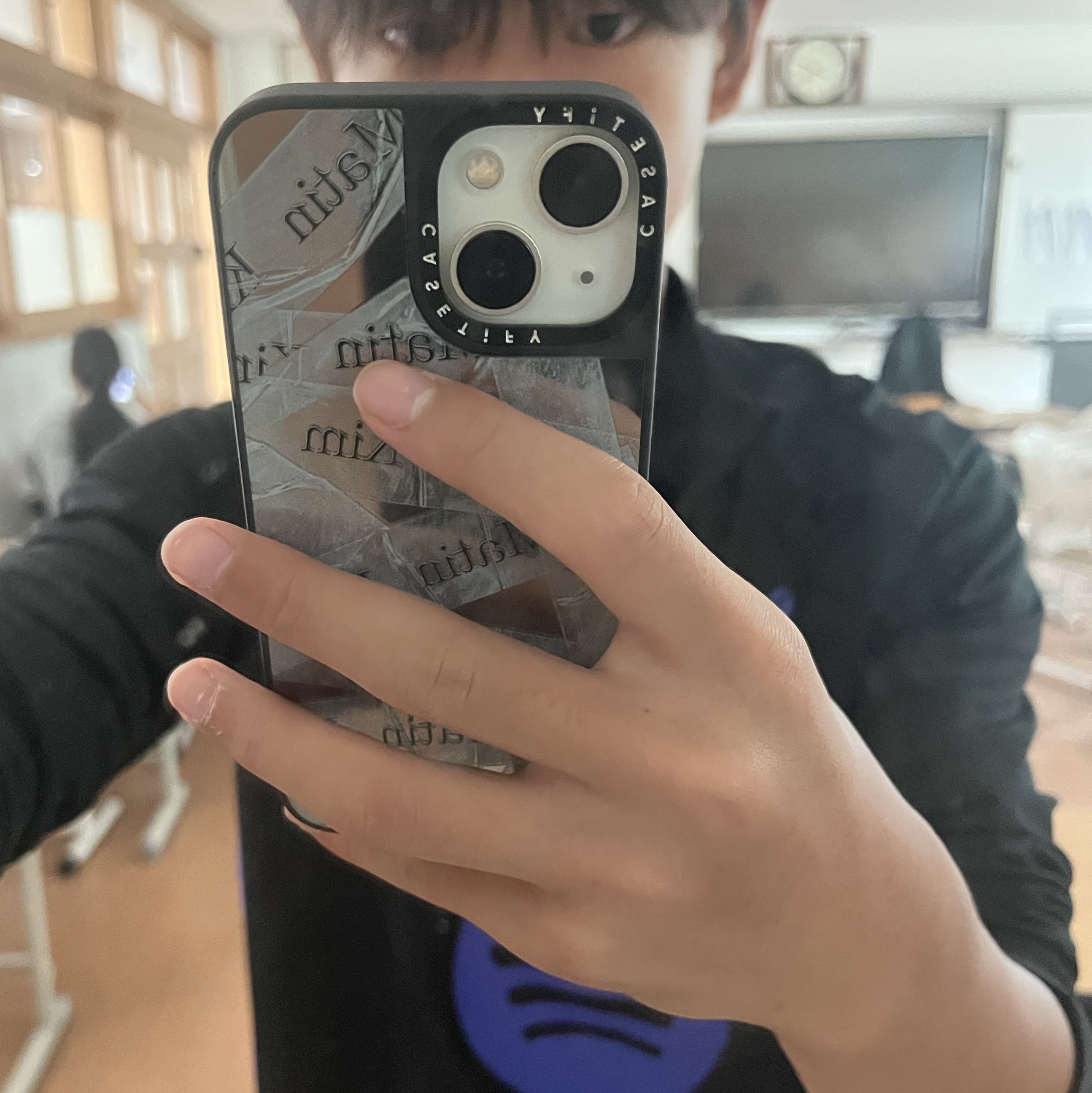 Nike FC Barcelona Strike Away Kobe Dri-Fit Football Pre-Match Drill Top Black Persian Violet (Non Marking Ver.), Castify x Matin Kim iPhone Tape Magsafe Compatible Mirror Case Silver Mirror Black Bumper 착용 스타일
