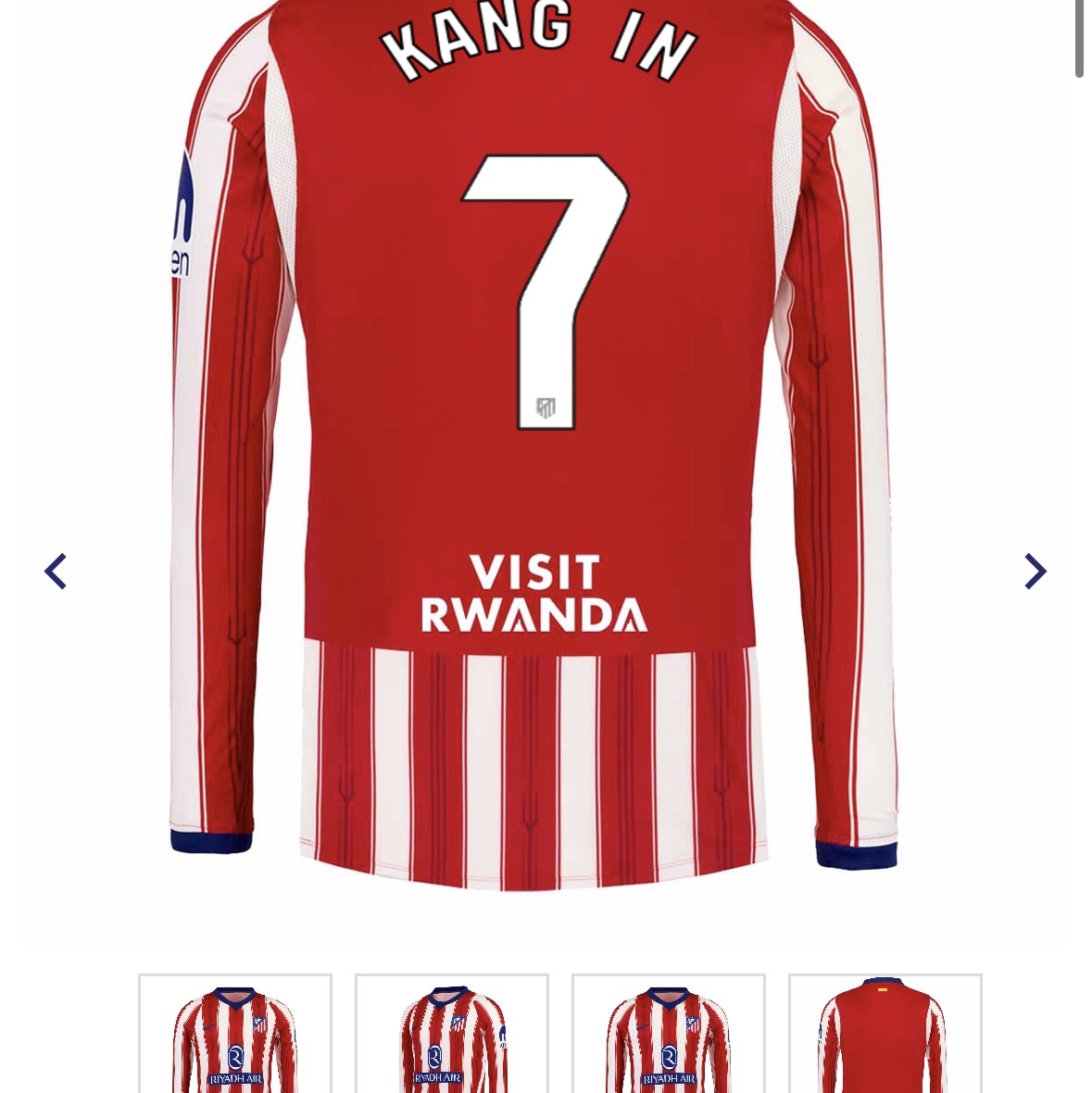 Nike Atletico Madrid 2026/27 Stadium Home Dri-Fit Replica Jersey White University Red (II1893-101) (Non Marking Ver.) 착용 스타일