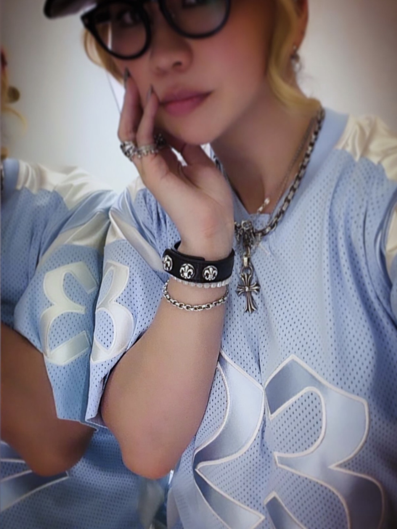 Supreme x Jordan Warm Up Jersey Light Blue - 26SS 착용 스타일 - 1