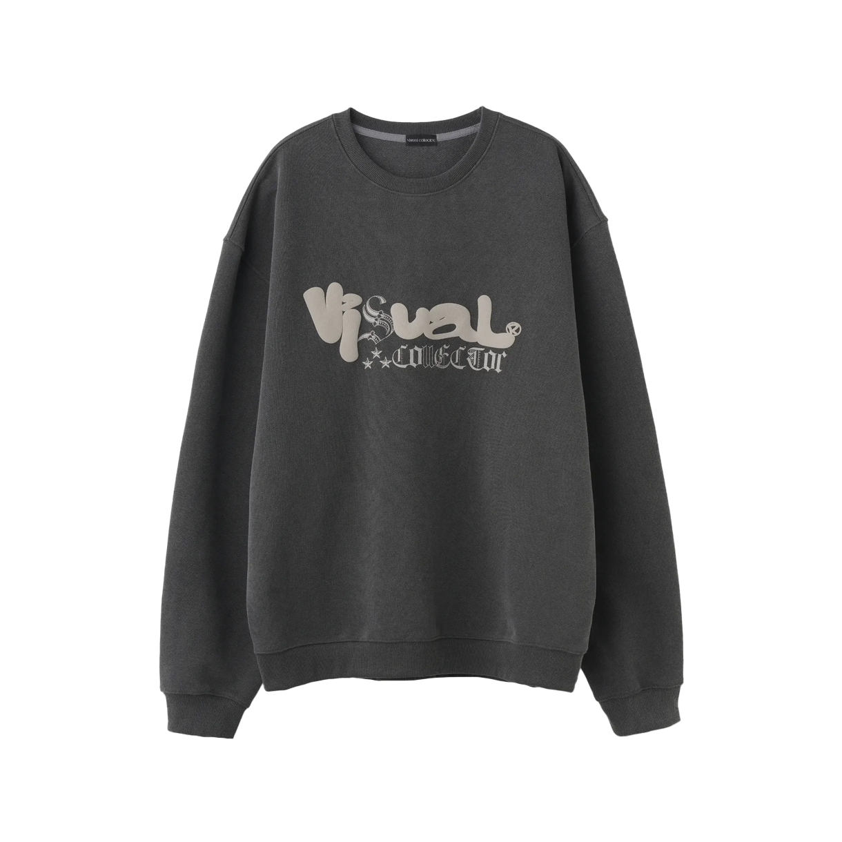 비주얼 컬렉터 피그먼트 아트워크 스웻셔츠 - 차콜(VISUAL COLLECTOR Pigment Artwork Sweatshirt - Charcoal)