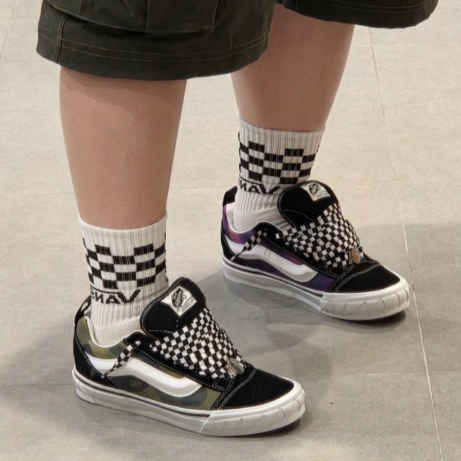 Vans x BAPE Premium Knu-Skool Camo Green 착용 스타일