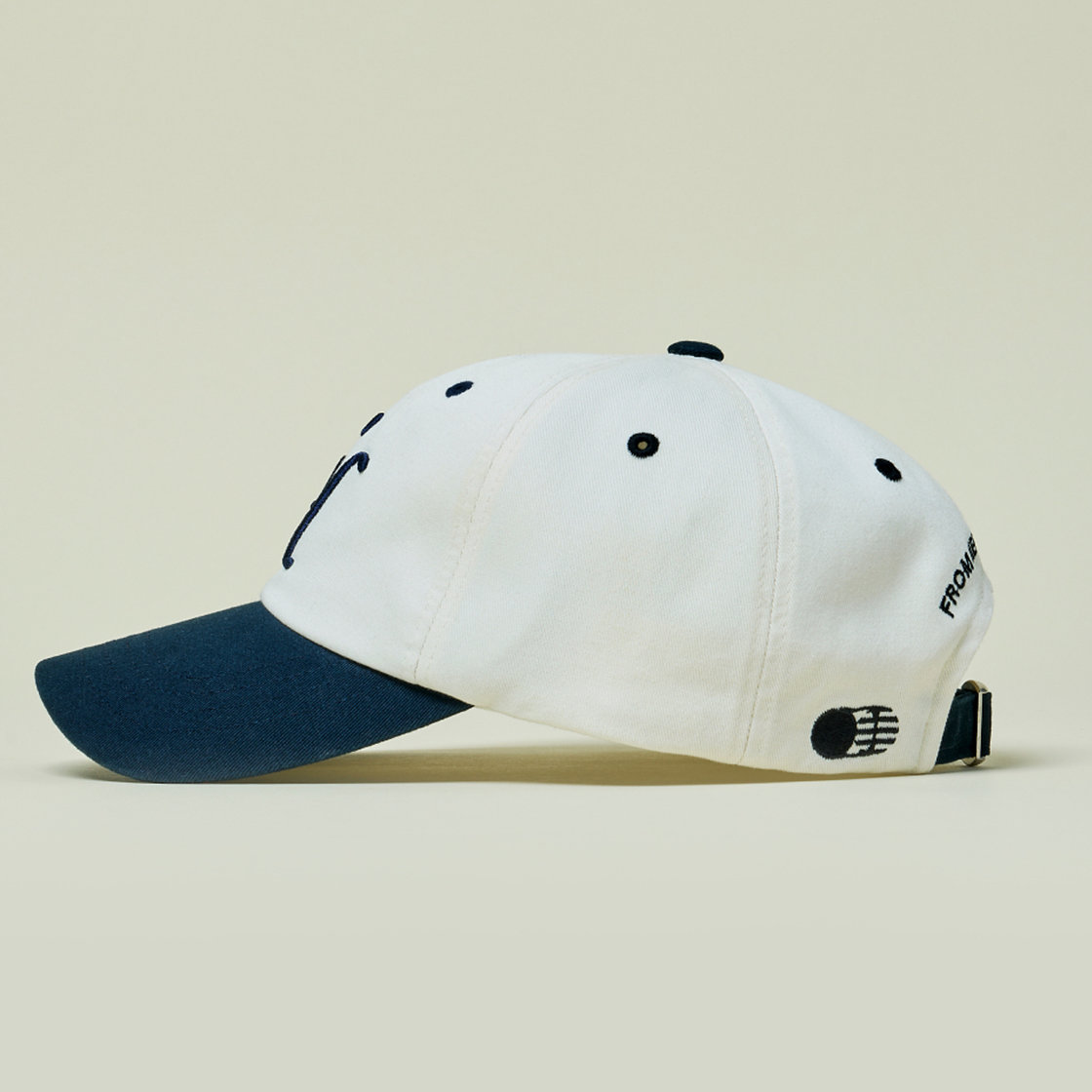 트래픽하모니 TH 로고 로우핏 볼캡 아이보리&네이비(Traffic Harmony TH Logo Low Fit Ball Cap Ivory & Navy) - 6