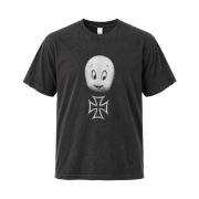 Heavy Rain Vintage Processing "Ghost" Printing T-Shirt