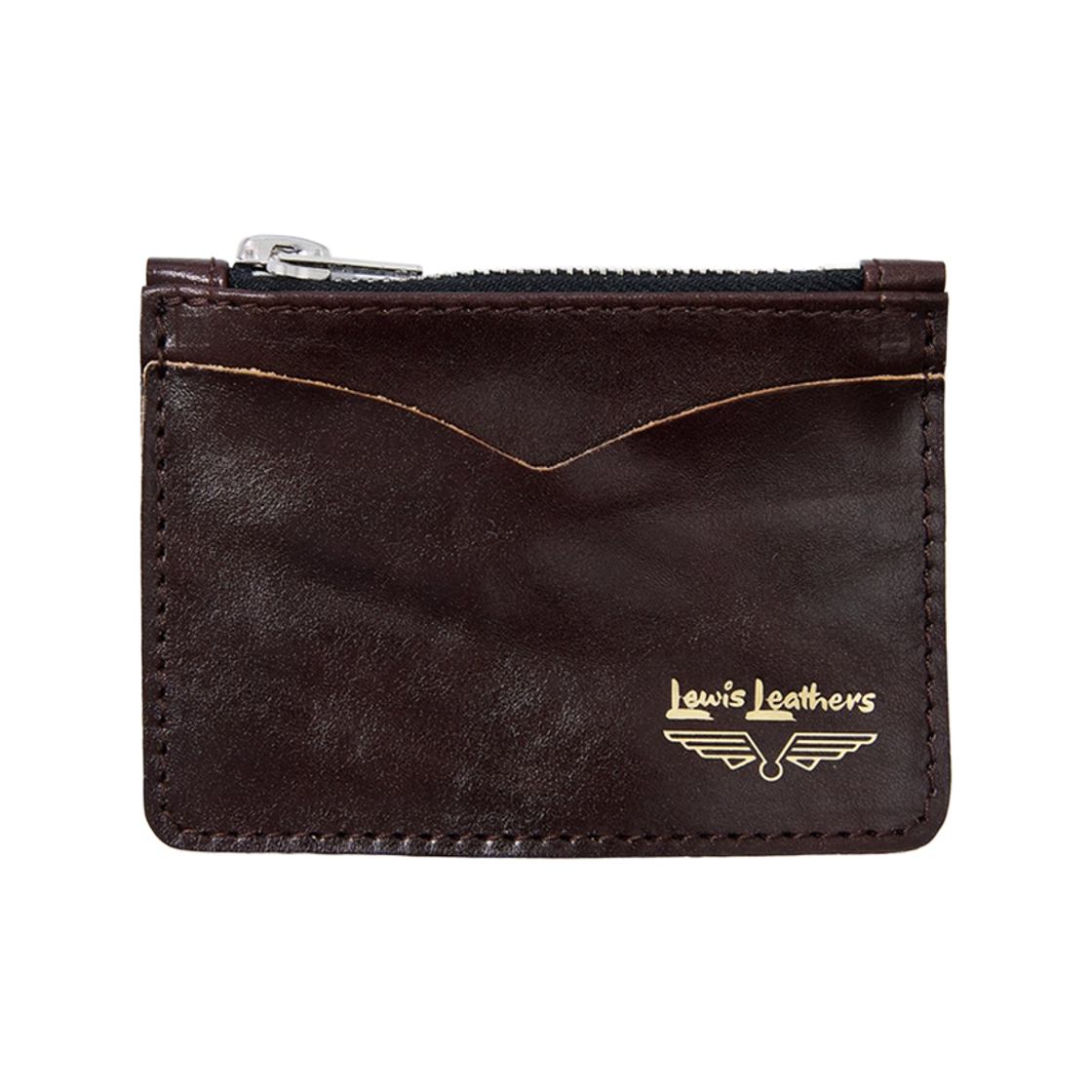 Coin & Card Wallet / Vege Tan Cow Lewis Leathers Coin & Card Wallet Vege Tan Cow Brown & Black