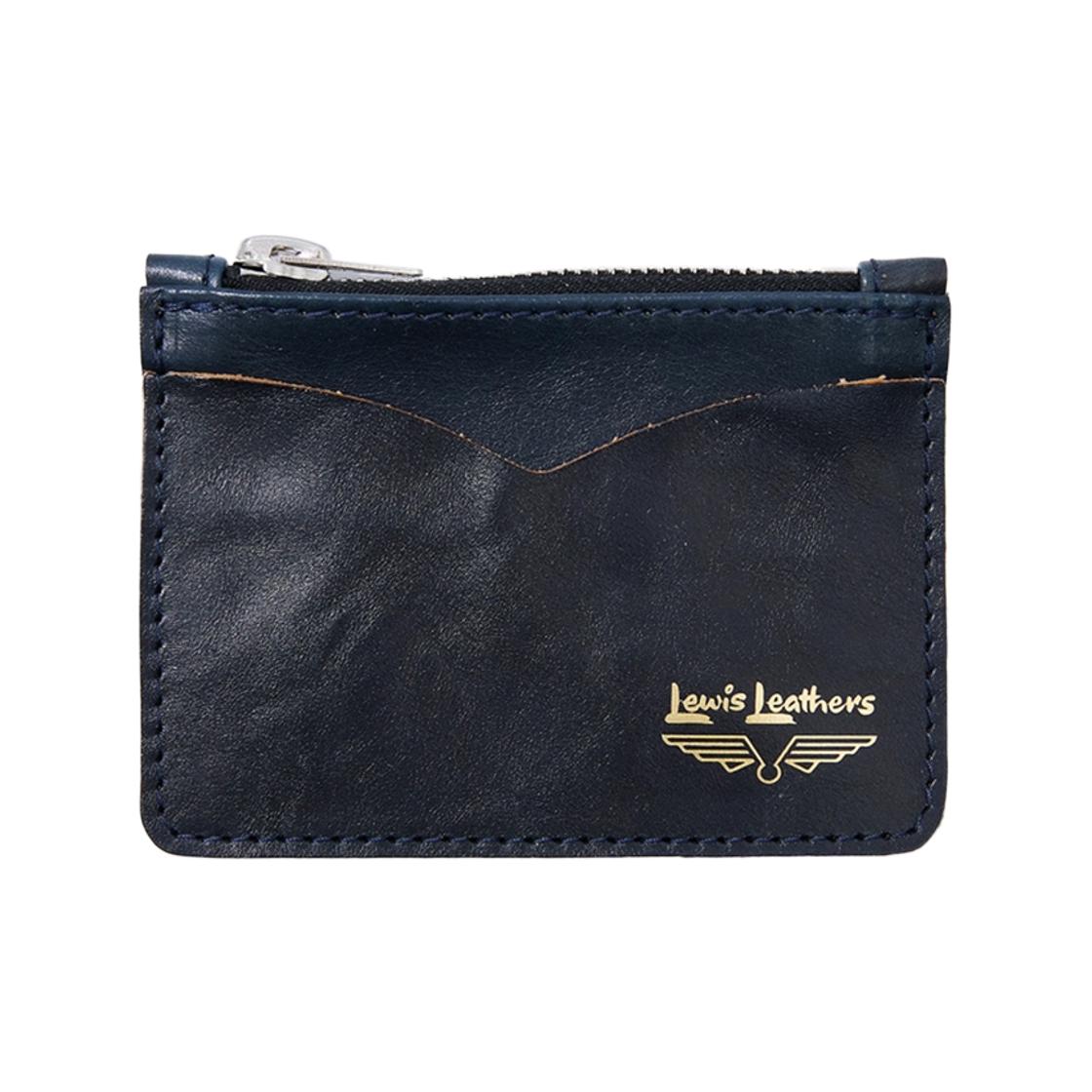 Coin & Card Wallet / Vege Tan Cow Lewis Leathers Coin & Card Wallet Vege Tan Cow Navy & Black