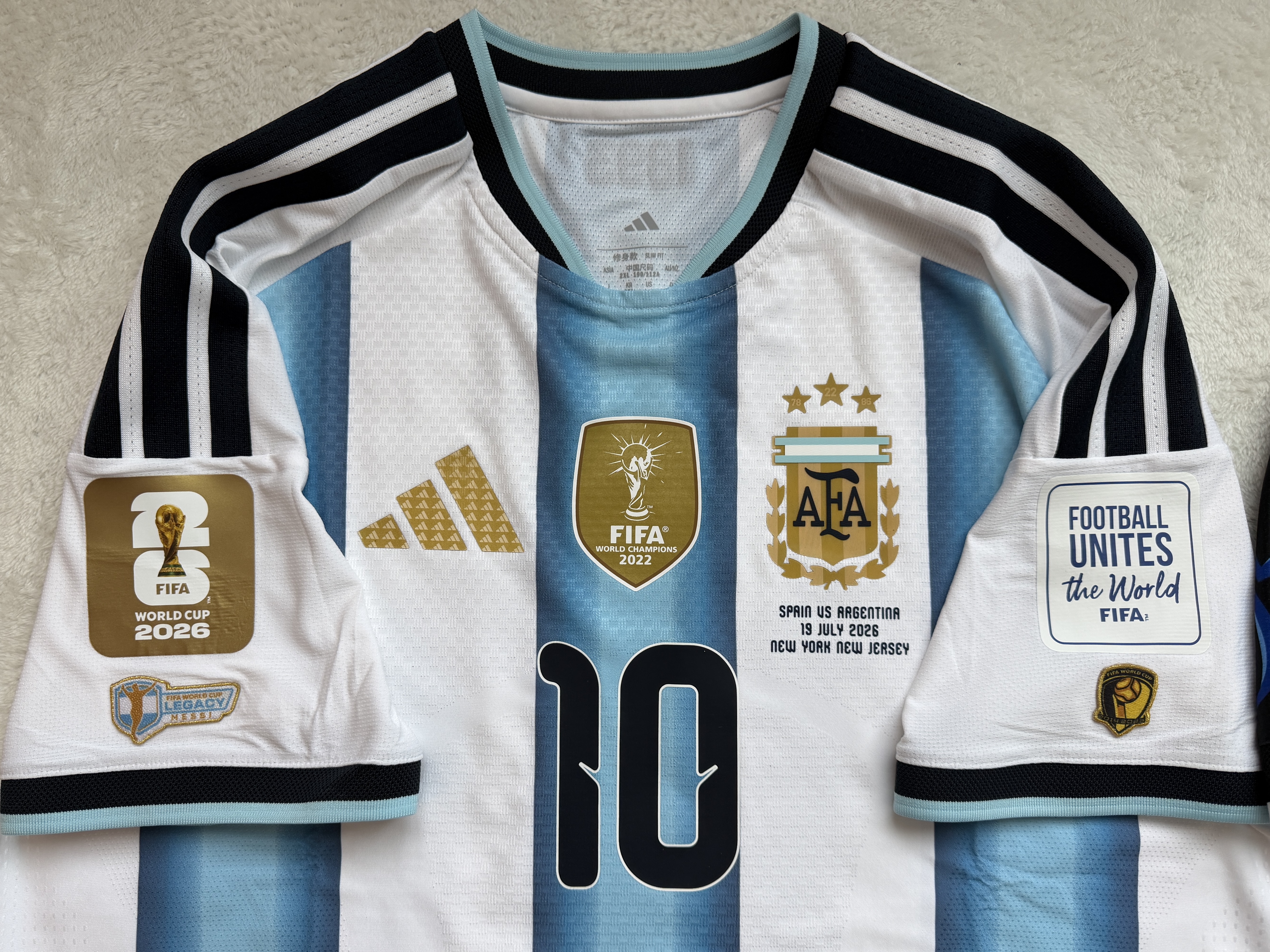Adidas Argentina 2026 Home Authentic Jersey White Icey Blue - KR Sizing (Non Marking Ver.) 착용 스타일 - 1