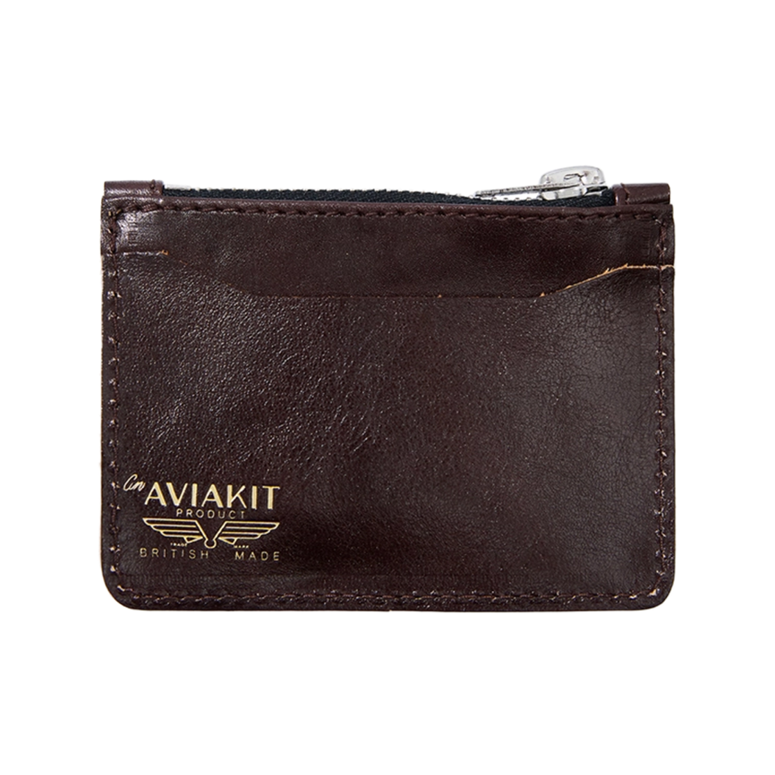 루이스 레더 코인 & 카드 월렛 베지터블 카우 브라운 & 블랙(Lewis Leathers Coin & Card Wallet Vege Tan Cow Brown & Black) - 2