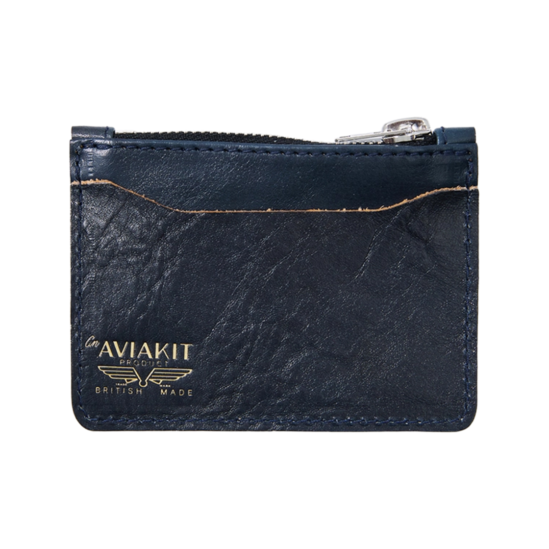 루이스 레더 코인 & 카드 월렛 베지터블 카우 네이비 & 블랙(Lewis Leathers Coin & Card Wallet Vege Tan Cow Navy & Black) - 2
