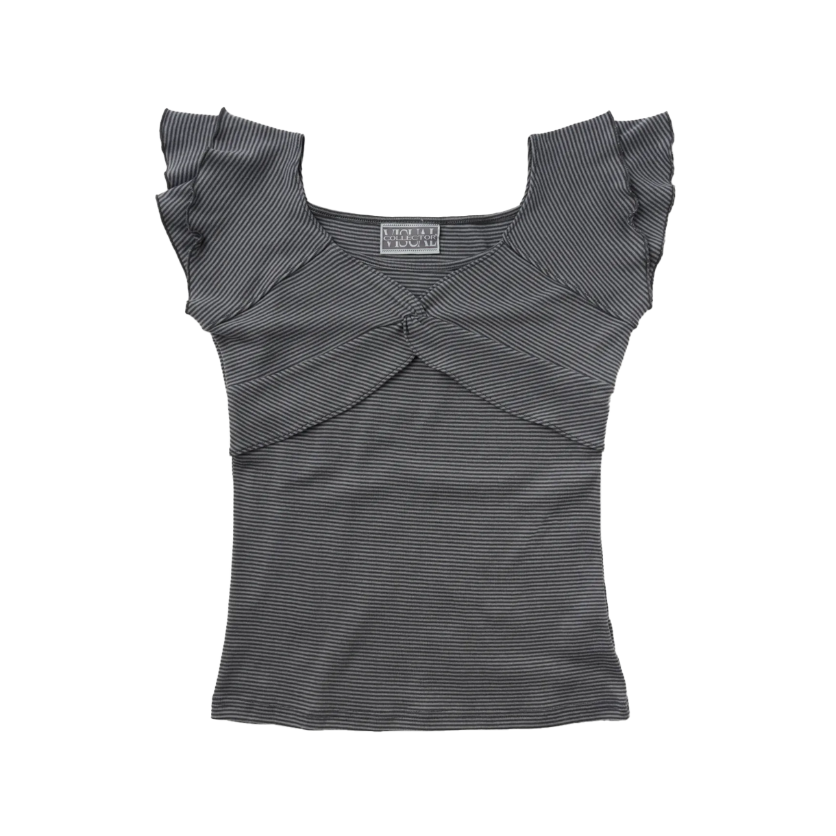 비주얼 컬렉터 드레이프 스트라이프 티 - 그레이(VISUAL COLLECTOR Drape Stripe Tee - Gray) - 1