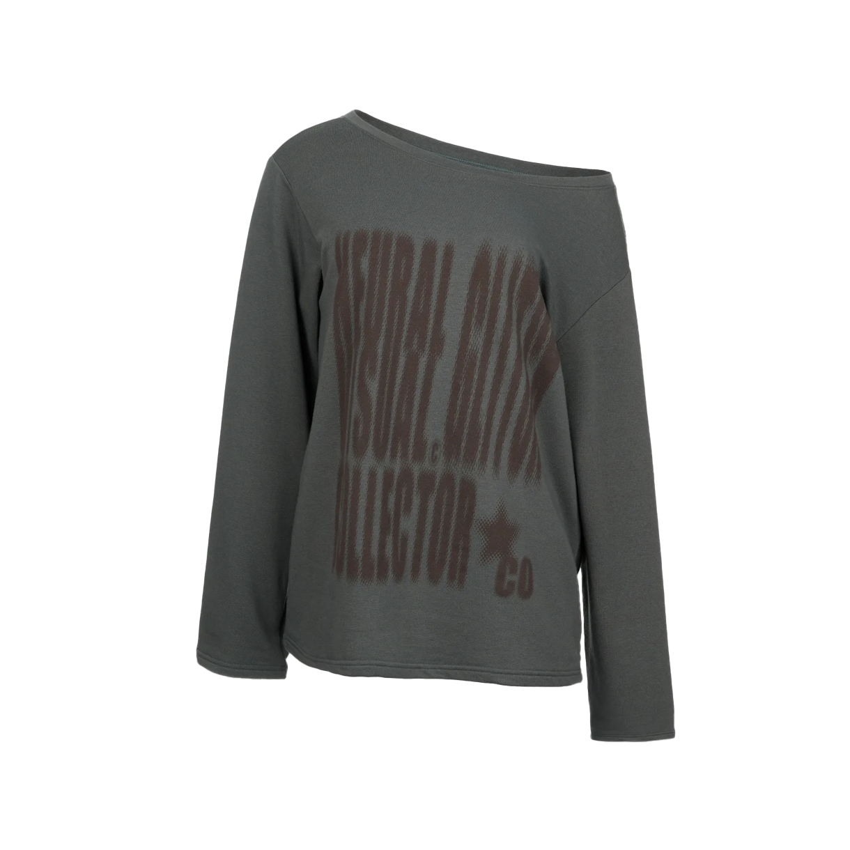 비주얼 컬렉터 브러쉬드 플리스 글리치 탑 - 차콜(VISUAL COLLECTOR Brushed Fleece Glitch Top - Charcoal)