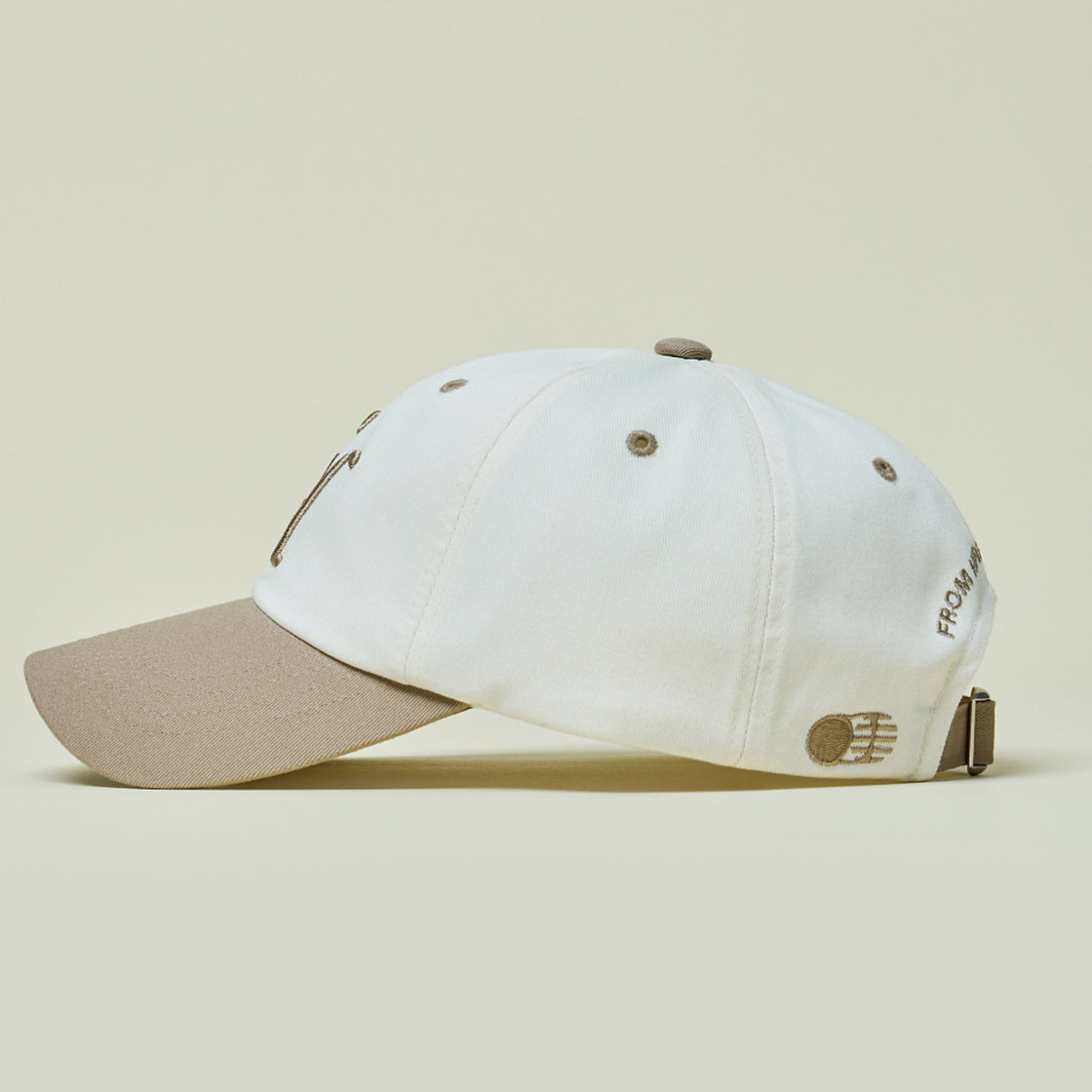 트래픽하모니 TH 로고 로우핏 볼캡 아이보리&베이지(Traffic Harmony TH Logo Low Fit Ball Cap Ivory & Beige) - 5