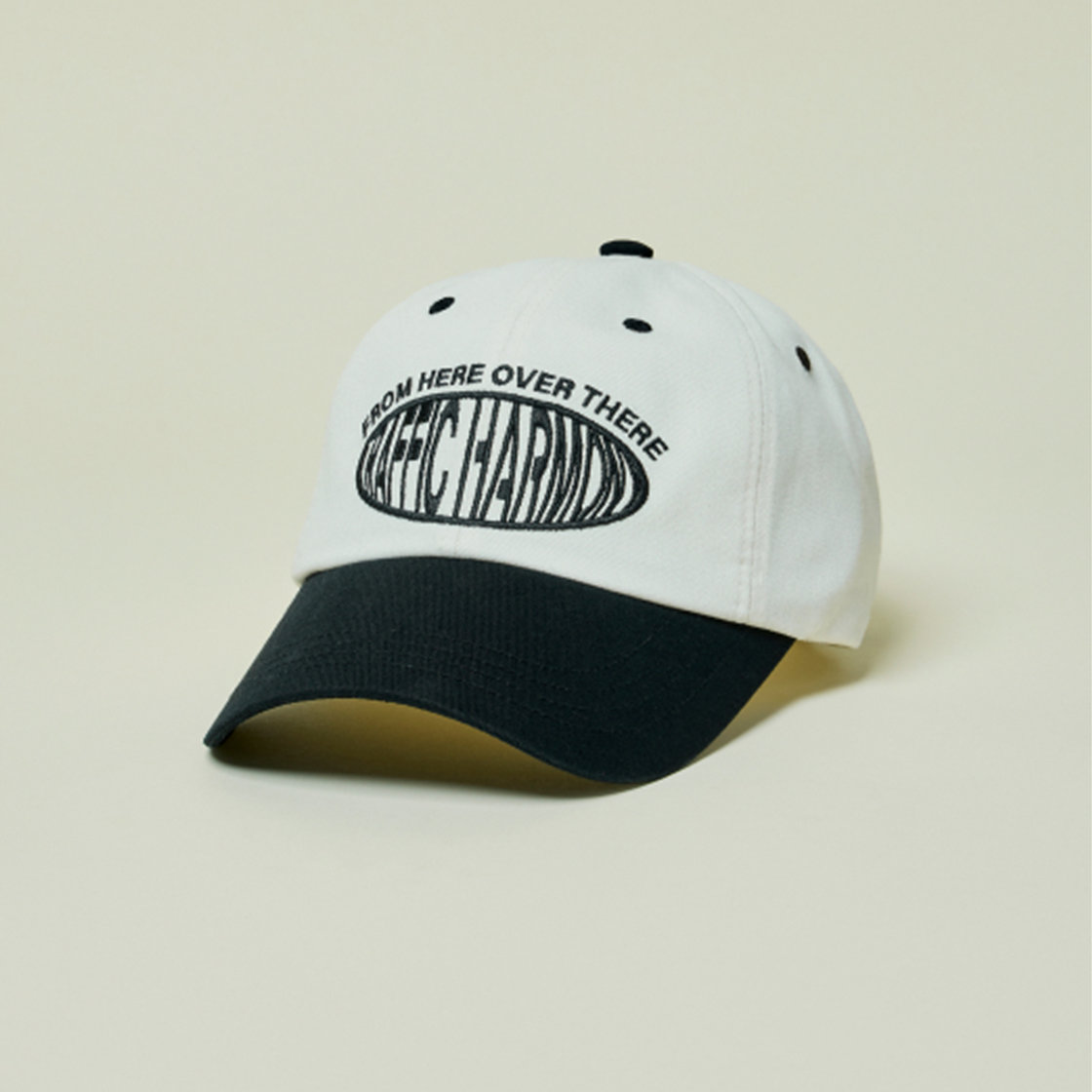 트래픽하모니 라운드 로고 딥핏 볼캡 아이보리&블랙(Traffic Harmony Round Logo Deep Fit Ball Cap Ivory & Black) - 4