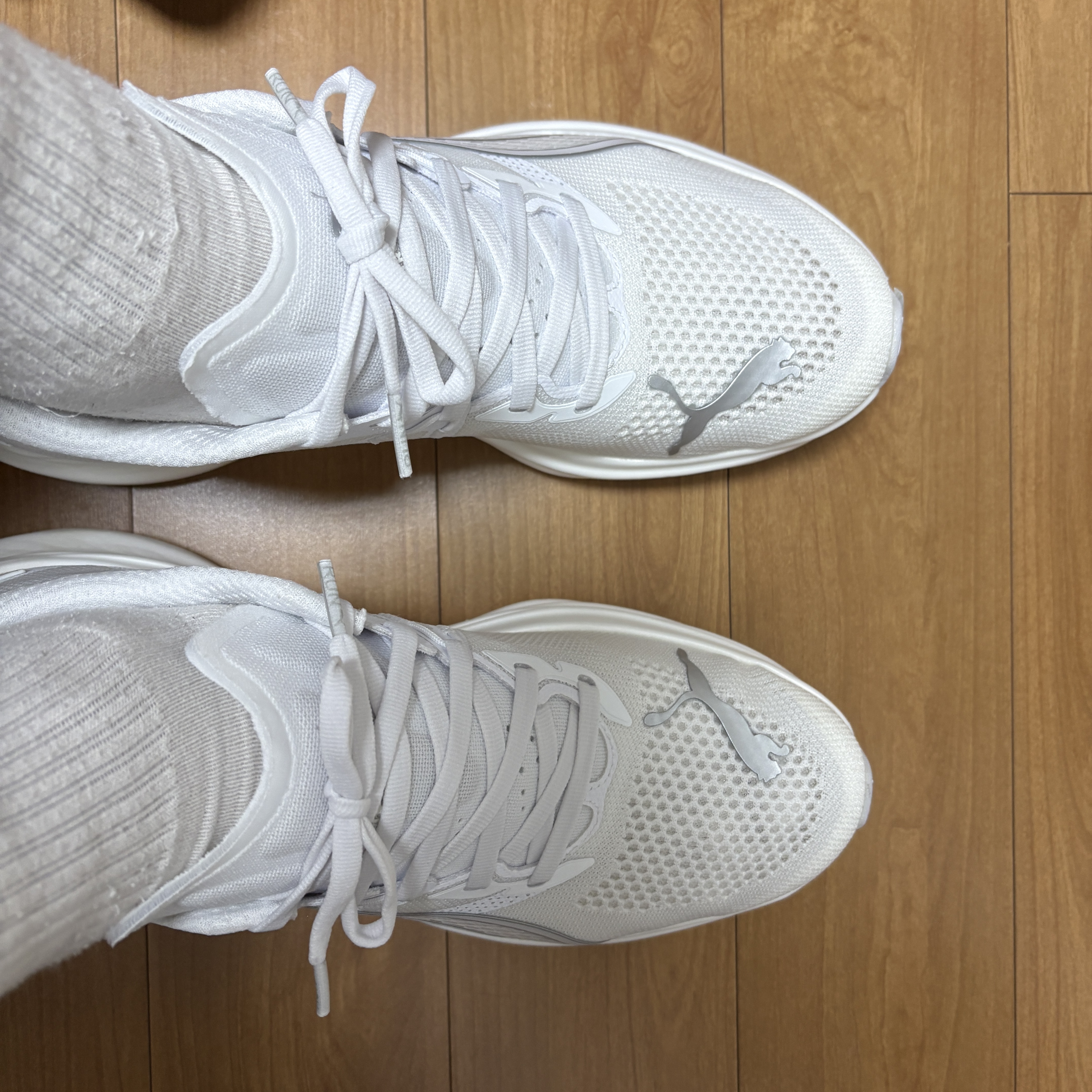 Puma Deviate Nitro 3 White Feather Gray 착용 스타일
