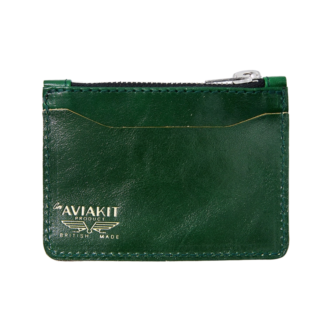 루이스 레더 코인 & 카드 월렛 베지터블 카우 그린 & 블랙(Lewis Leathers Coin & Card Wallet Vege Tan Cow Green & Black) - 2