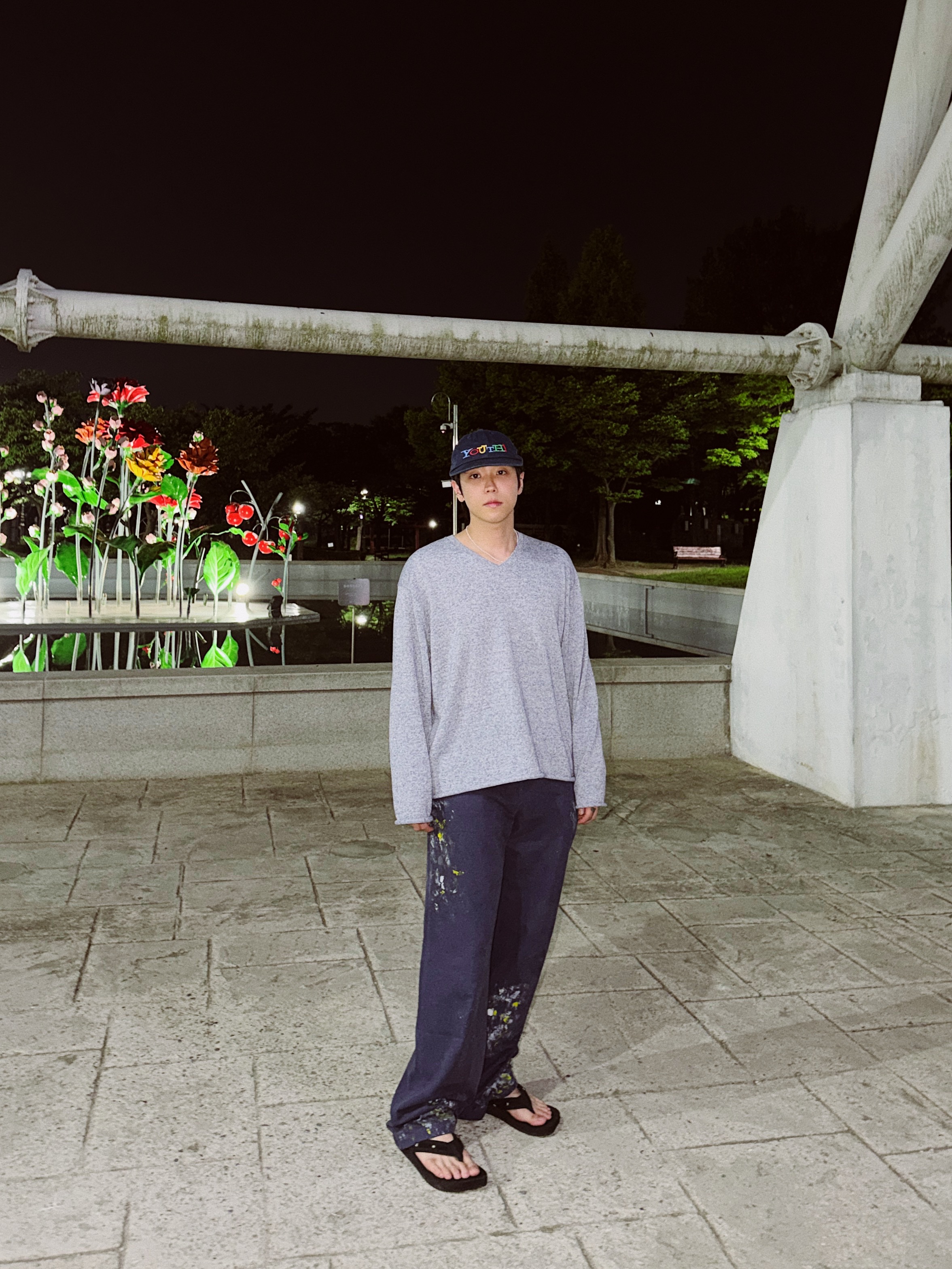 ANNOT YOUTH Long Bill Washing Cap Navy, STU Painter'S Cotton Pants In Navy 착용 스타일 - 1