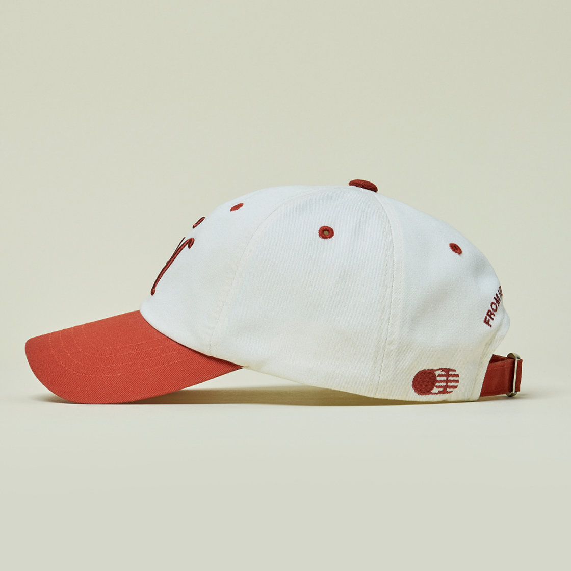 트래픽하모니 TH 로고 로우핏 볼캡 아이보리&오렌지(Traffic Harmony TH Logo Low Fit Ball Cap Ivory & Orange) - 6