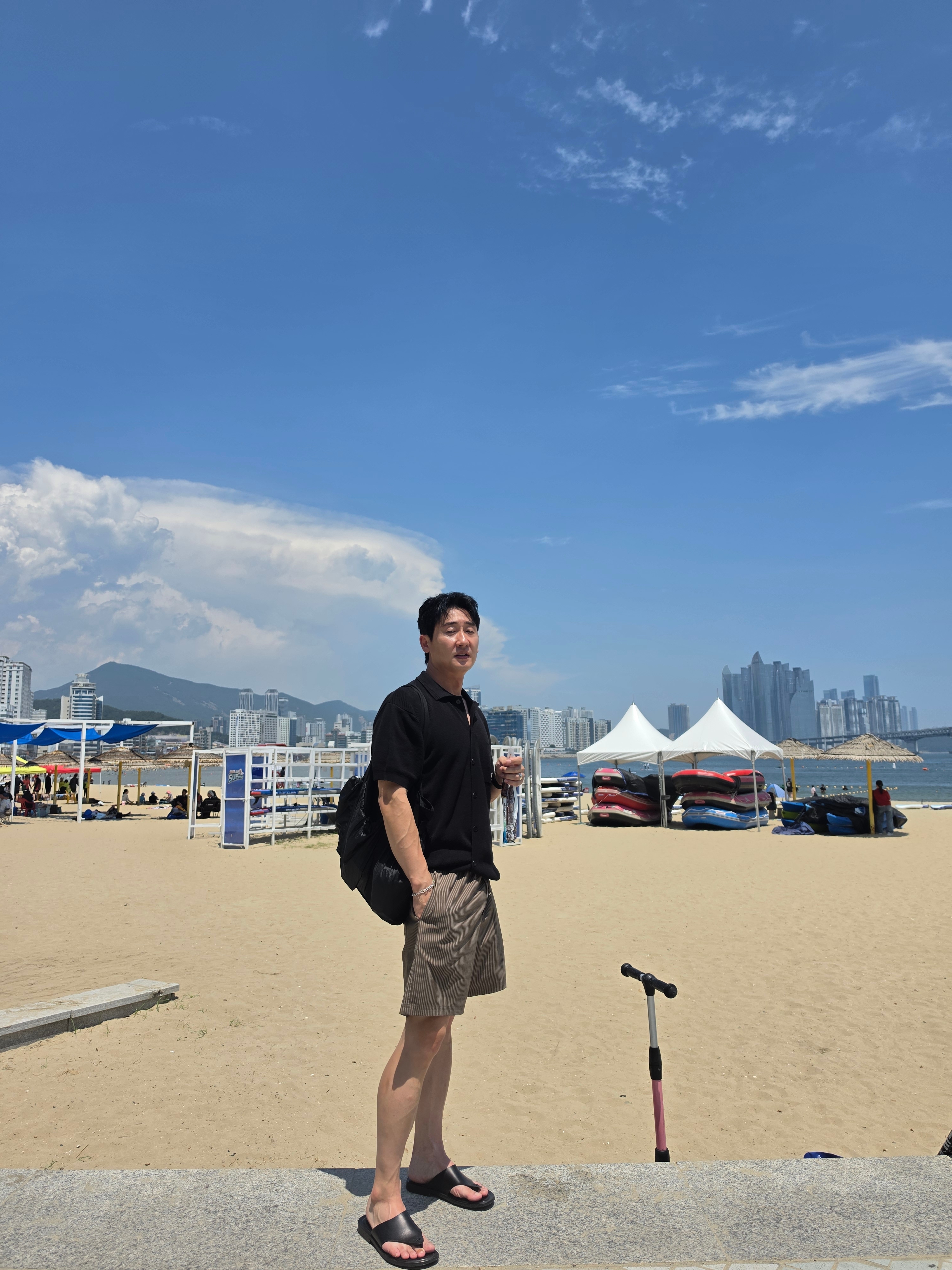 Ray-Ban DADDY-O II Polished Black Frame Green Classic G-15 Lenses, Tonywack Striped Cotton Lounge Shorts Olive Brown 착용 스타일