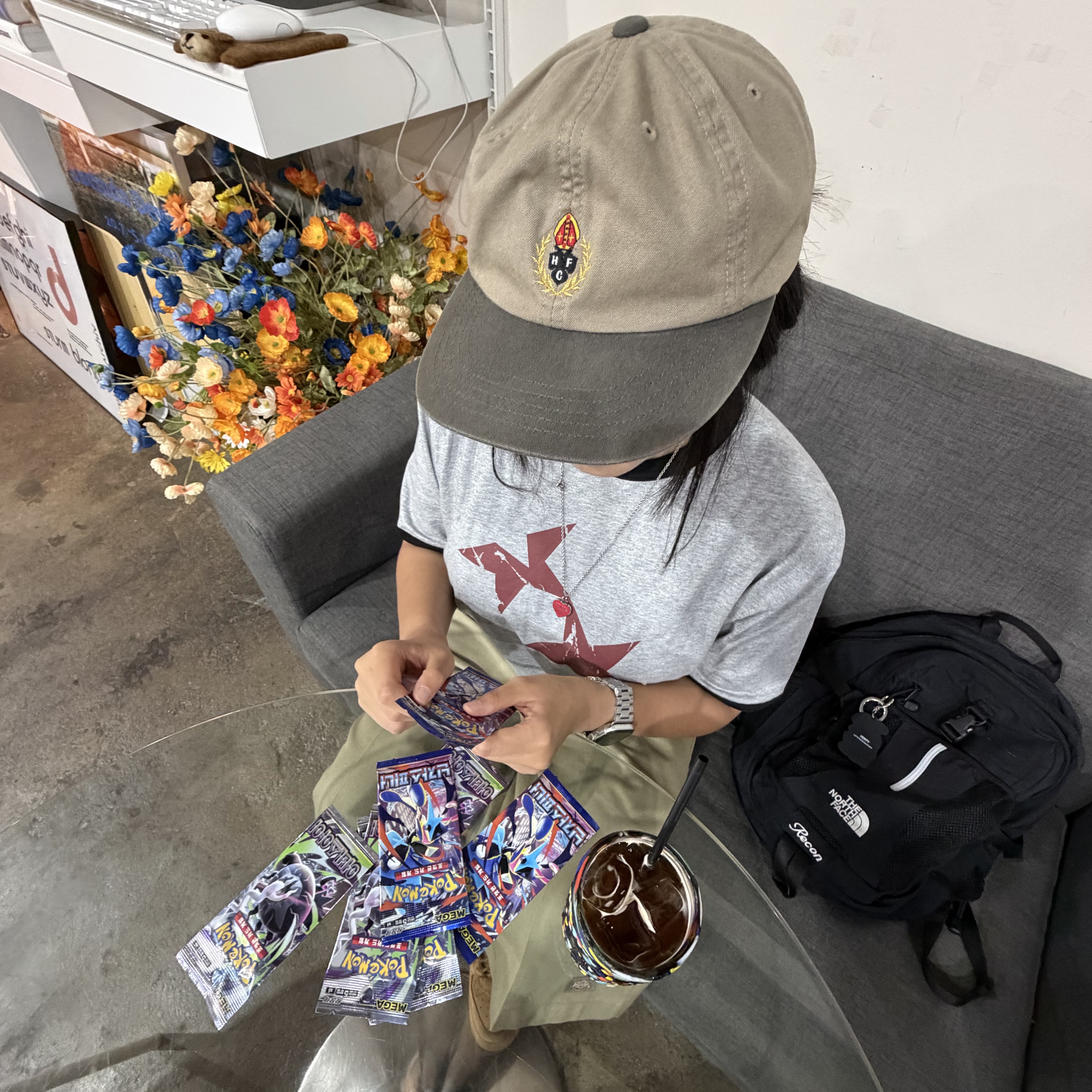 CAVISH Twin Star Ringer SS Tee Grey 착용 스타일 - 8