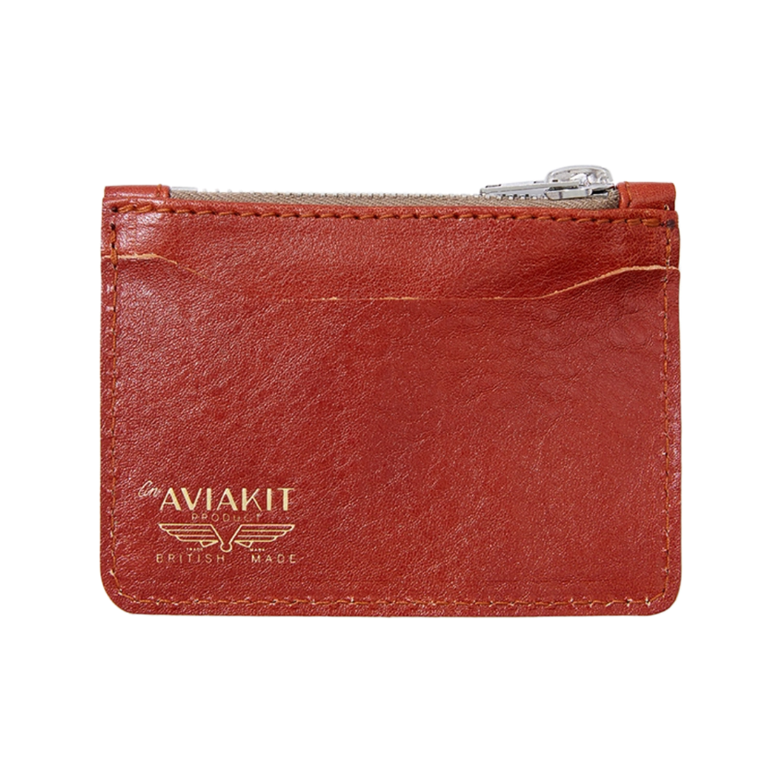 루이스 레더 코인 & 카드 월렛 베지터블 카우 테라 코타 & 베이지(Lewis Leathers Coin & Card Wallet Vege Tan Cow Terra Cotta & Beige) - 2