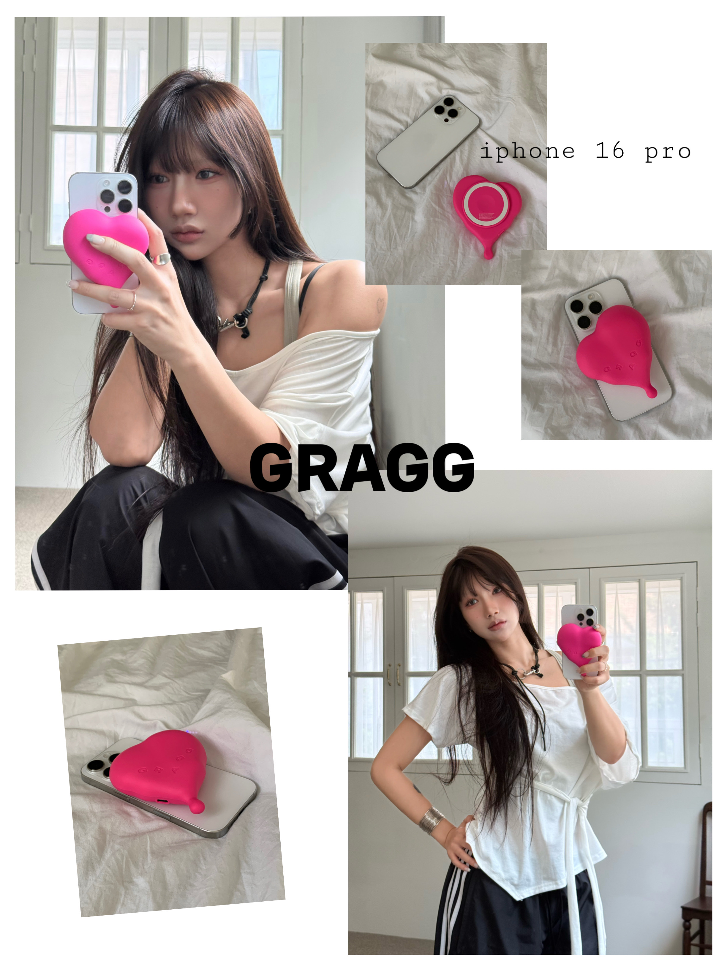 GRAGG MAGSAFE FLOW HEART BATTERY [9 COLOR] 착용 스타일 - 1