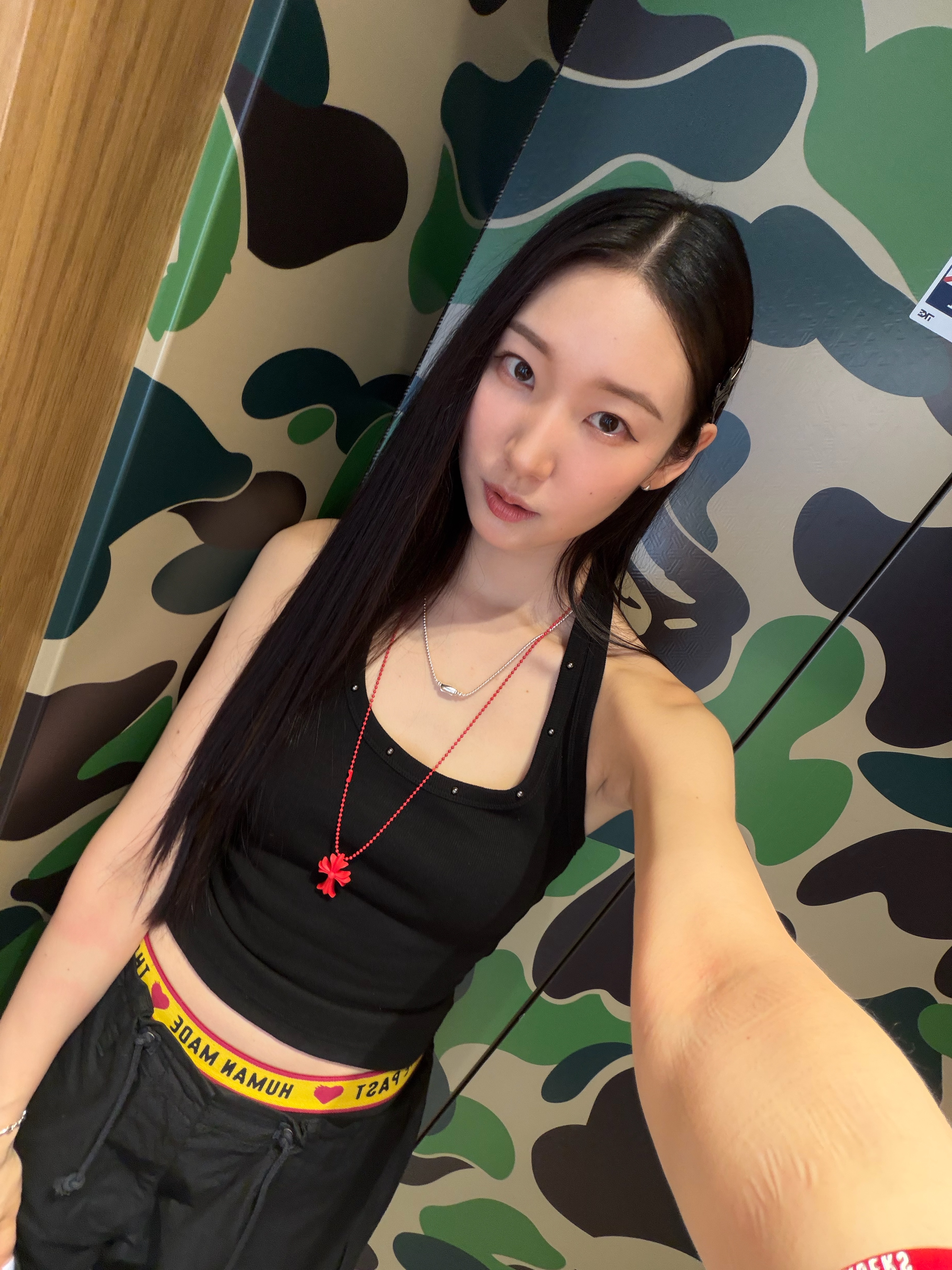 Human made Boxer Brief Black, Chrome Hearts Silichrome CH Cross Pendant Red 2022 착용 스타일