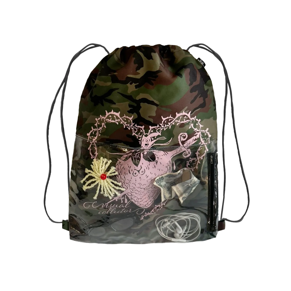 비주얼 컬렉터 PVC 포켓 아트워크 짐색 - 카모(VISUAL COLLECTOR PVC Pocket Artwork Gym Sack - Camo)