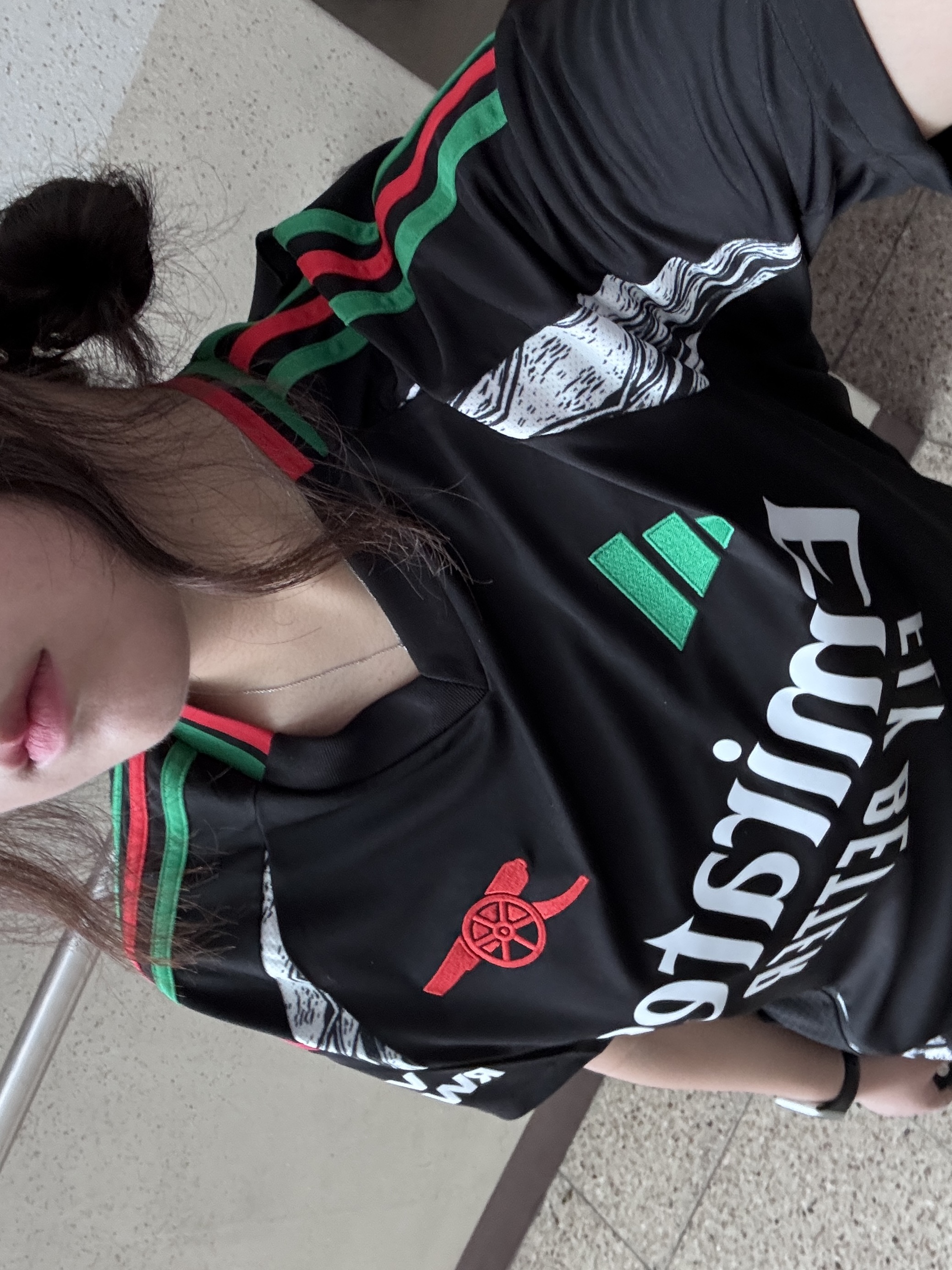 Adidas Arsenal 2024/25 Away Jersey Black - KR Sizing (Non Marking Ver.) 착용 스타일 - 2