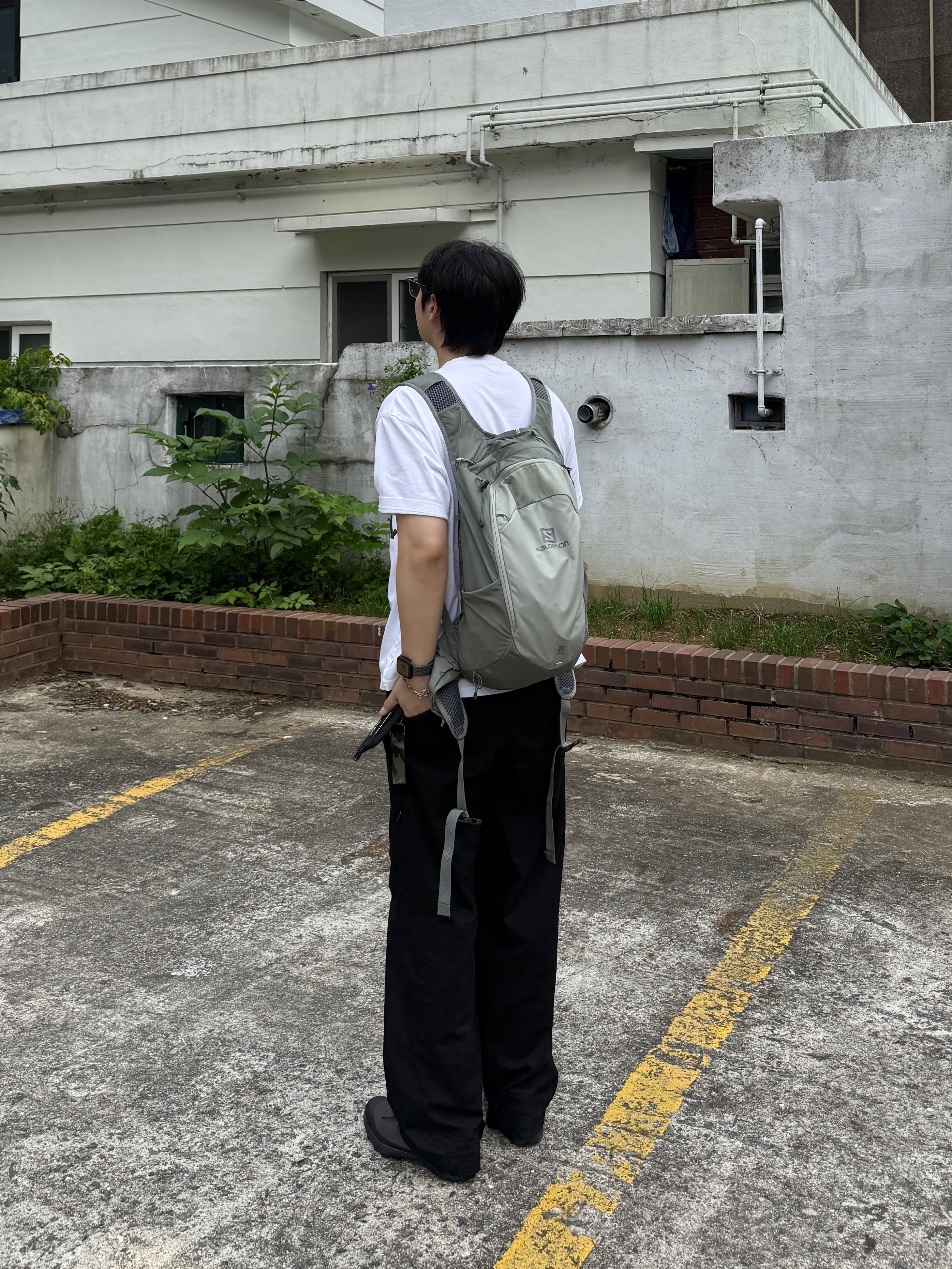 Sansan Gear Back Pocket Pants Black, Human Made Military Card Case Black 착용 스타일 - 1