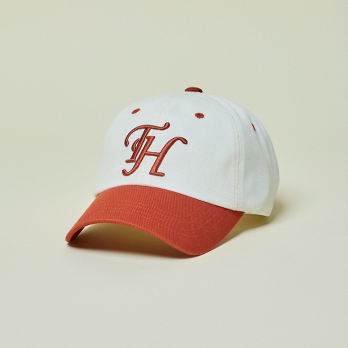 트래픽하모니 TH 로고 로우핏 볼캡 아이보리&오렌지(Traffic Harmony TH Logo Low Fit Ball Cap Ivory & Orange) - 4
