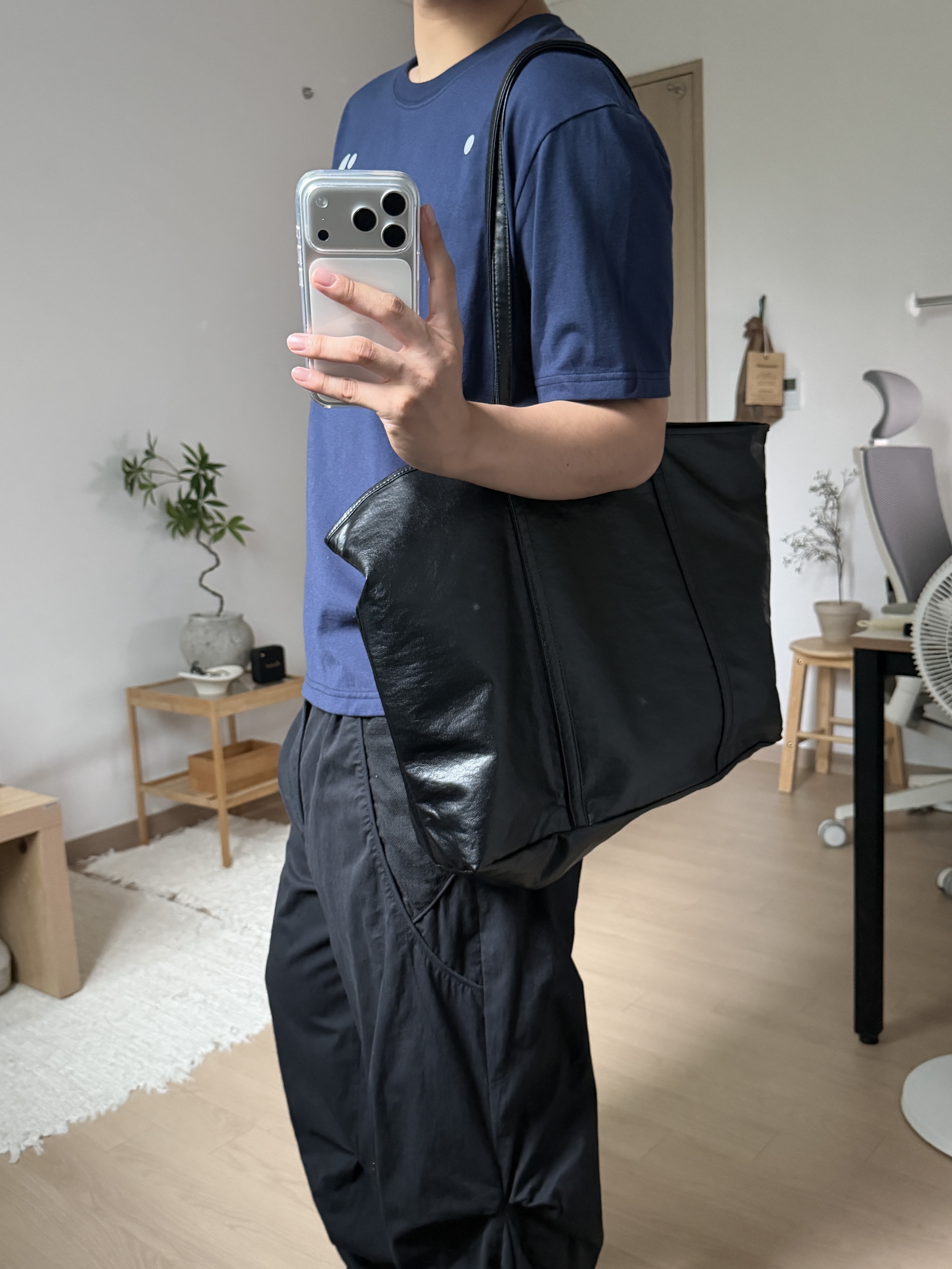 Sansan Gear Linen Block Pants Black - 25SS 착용 스타일