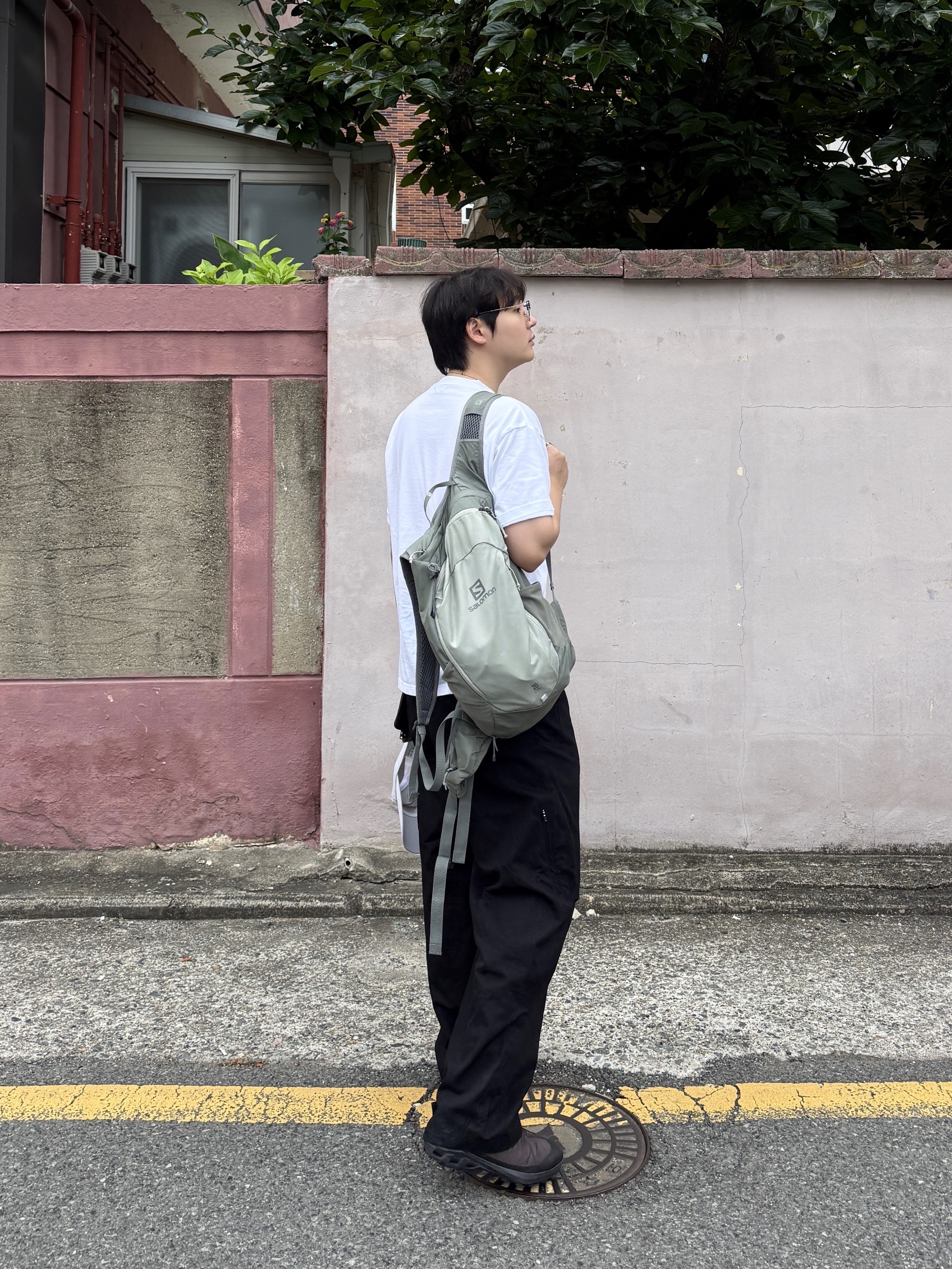 Sansan Gear Back Pocket Pants Black, Human Made Military Card Case Black 착용 스타일 - 4