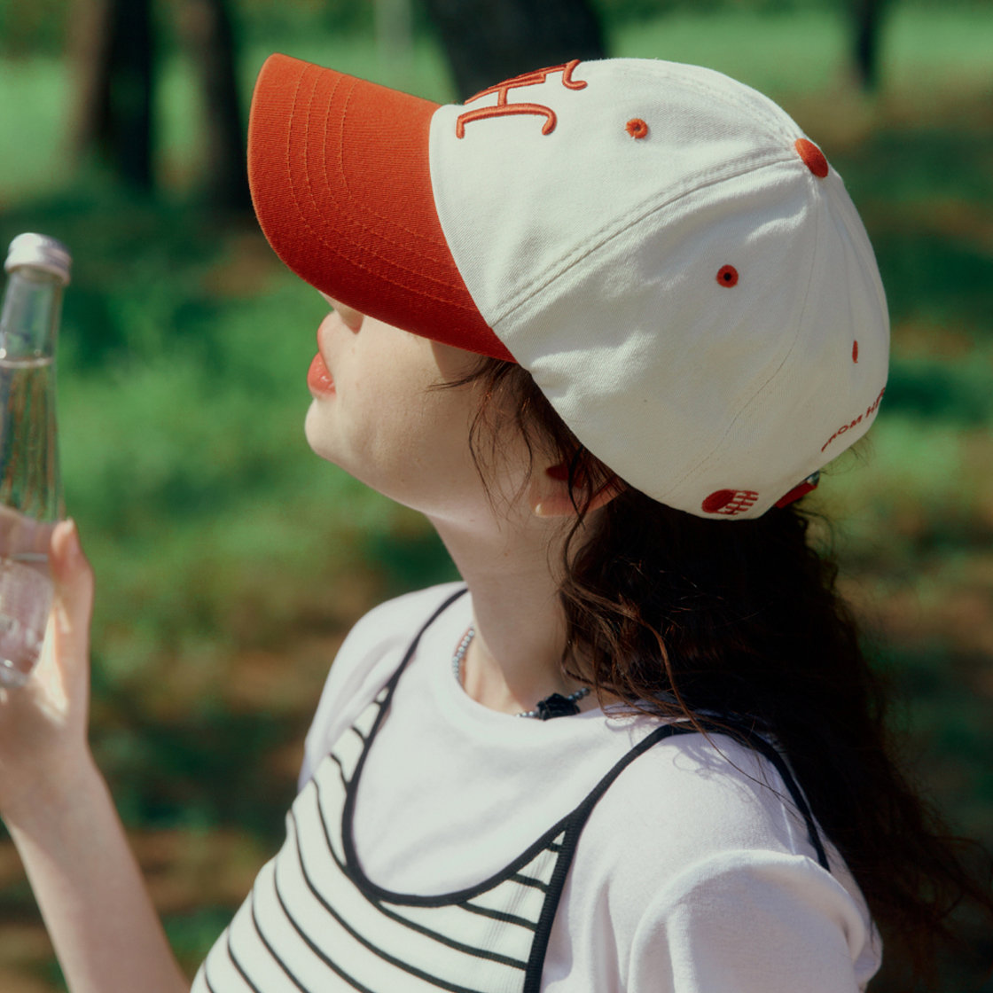 트래픽하모니 TH 로고 로우핏 볼캡 아이보리&오렌지(Traffic Harmony TH Logo Low Fit Ball Cap Ivory & Orange) - 3