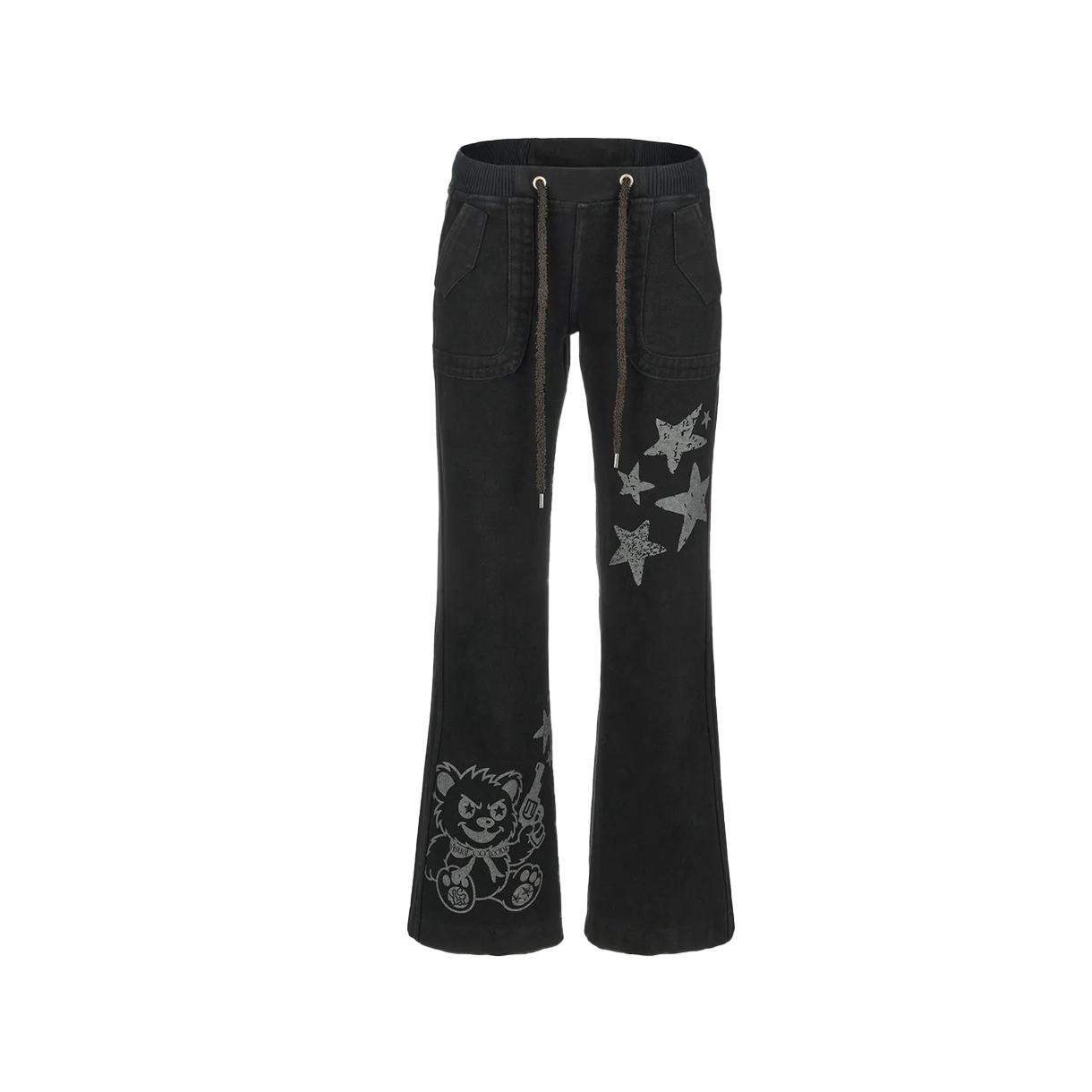 비주얼 컬렉터 스타릿 로우 웨이스트 워싱 팬츠 - 워싱 카키(VISUAL COLLECTOR Starlit Low-waist Washing Pants - Washing Black)