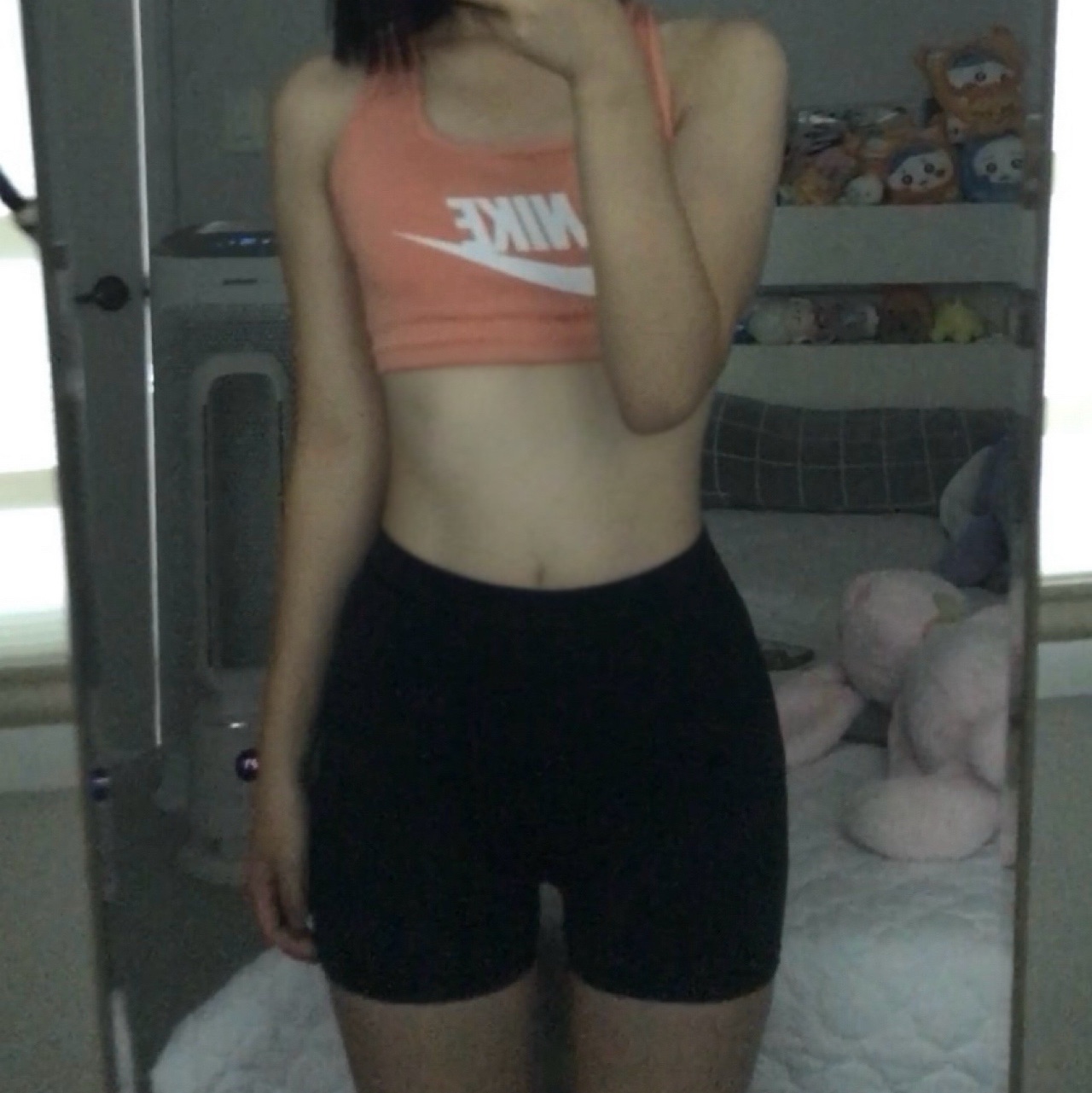 (W) Nike Swoosh Pad Sports Bra Madder Root - Asia, (W) Nike NSW Leg-A-See Bike Shorts Black - US/EU 착용 스타일 - 1