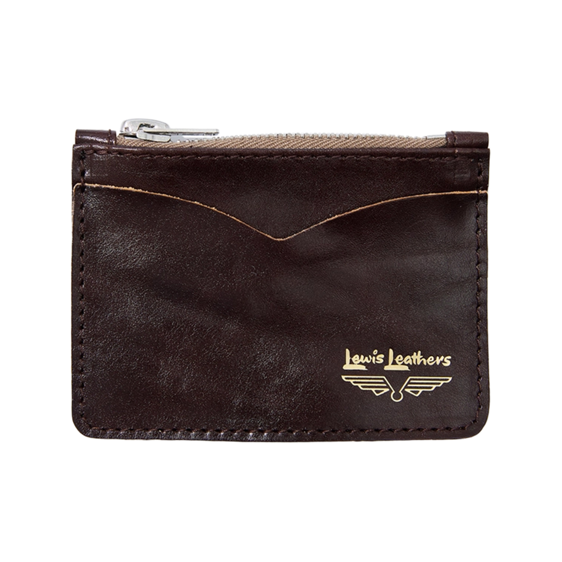 Coin & Card Wallet / Vege Tan Cow Lewis Leathers Coin & Card Wallet Vege Tan Cow Brown & Beige