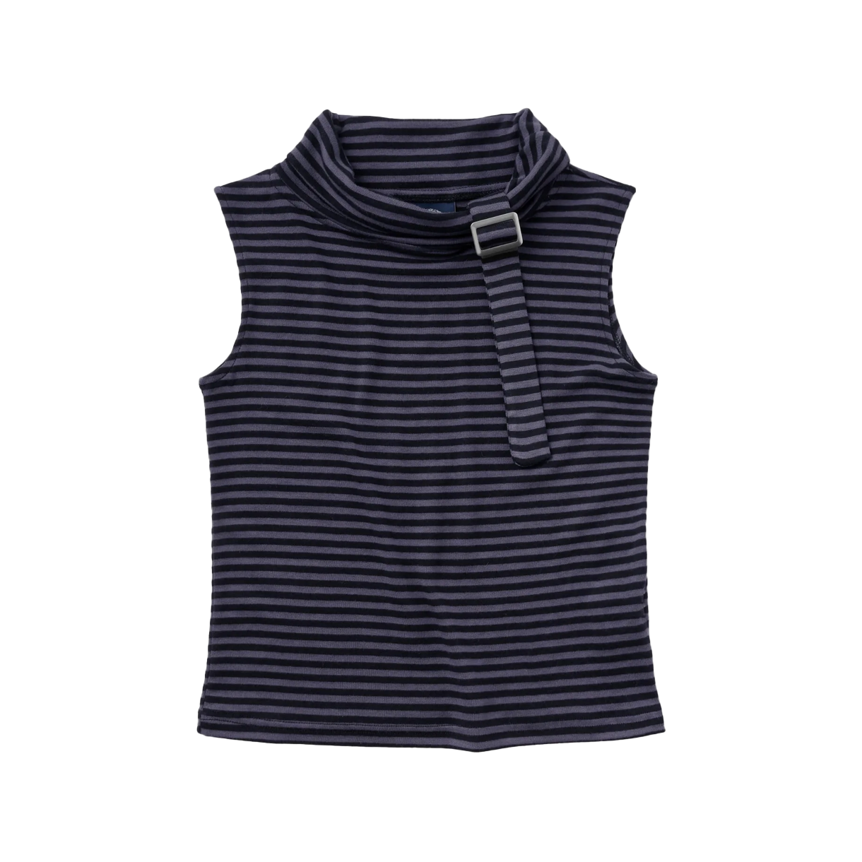 비주얼 컬렉터 스트라이프 벨티드 탑 - 퍼플(VISUAL COLLECTOR Stripe Belted Top - Purple)